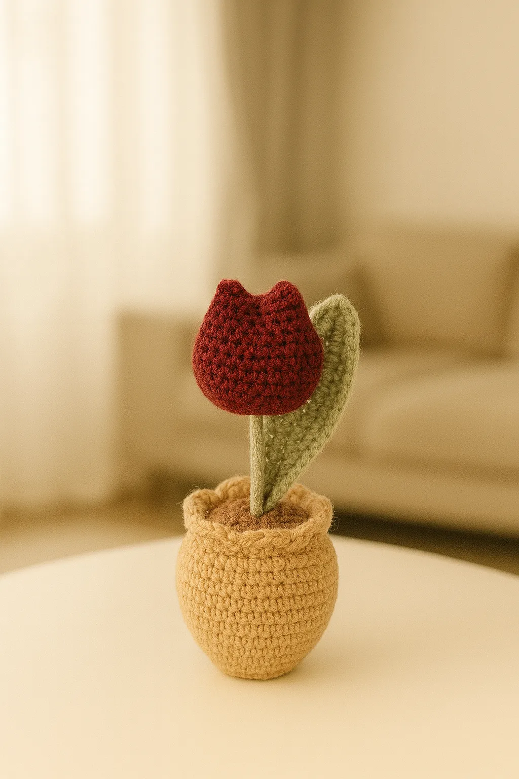 Single Tulip Claret Red