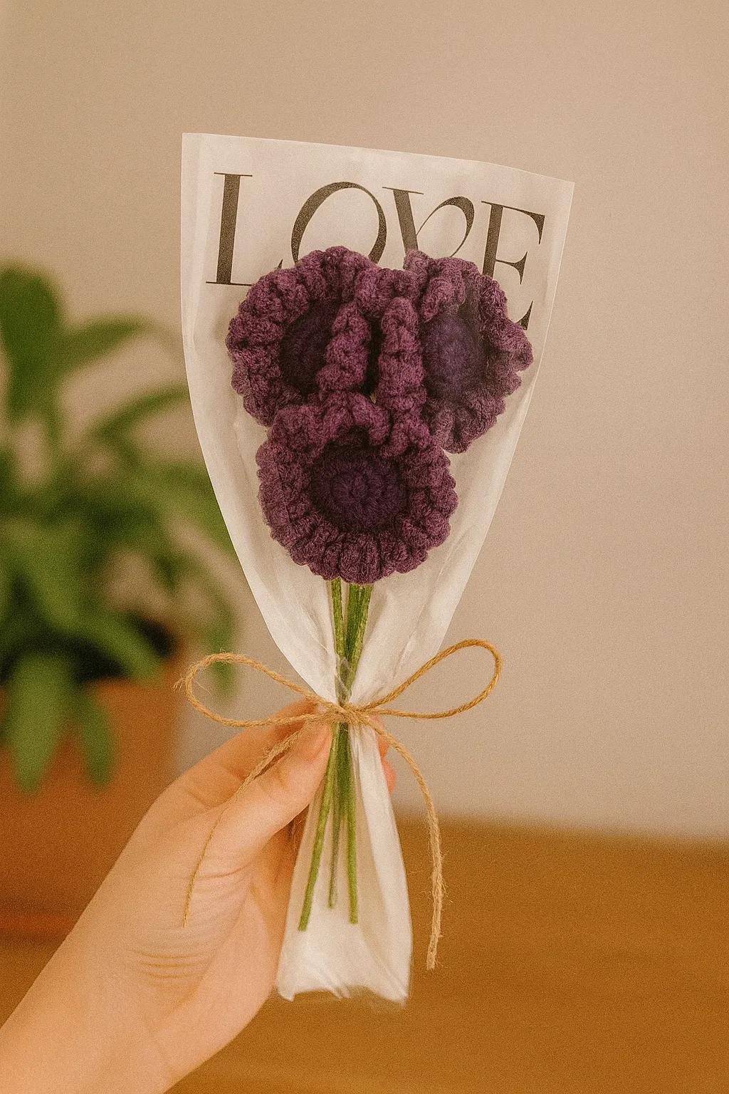 Purple Bouquet of 3 Daisies