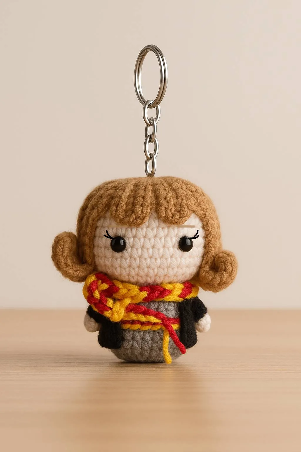 Atkılı Kız Amigurumi Anahtarlık