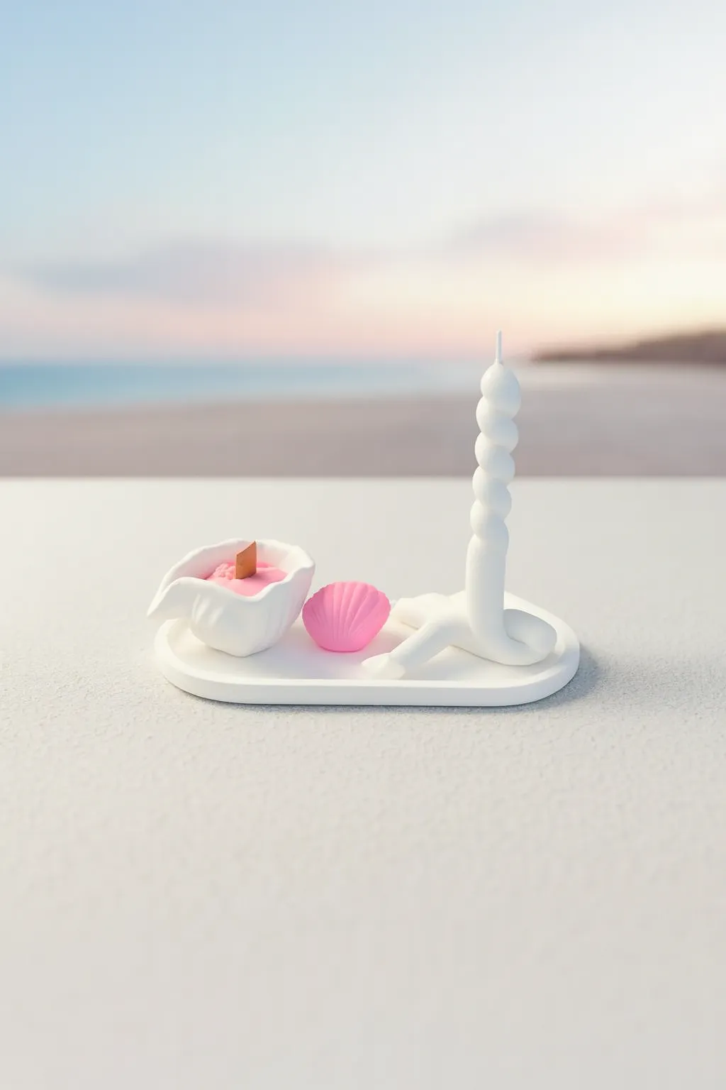 Kumsal Melodisi Mum Seti Soyawax Doğal Mum - Deniz Kabuğu ve Spiral Mum