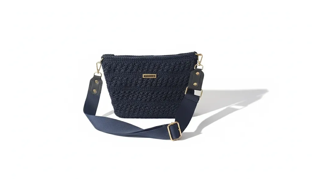 Lacivert El Örgüsü Omuz Çantası - Günlük Kullanım, Şık Tasarım