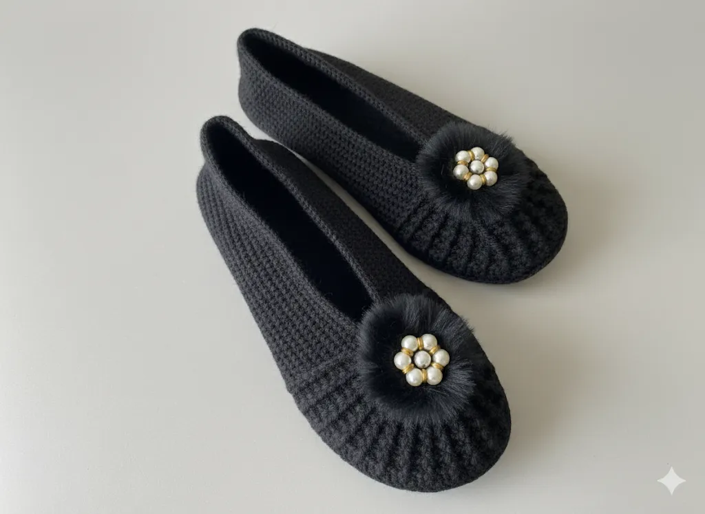 37-38 Numara Keçe Tabanlı El Yapımı Babet