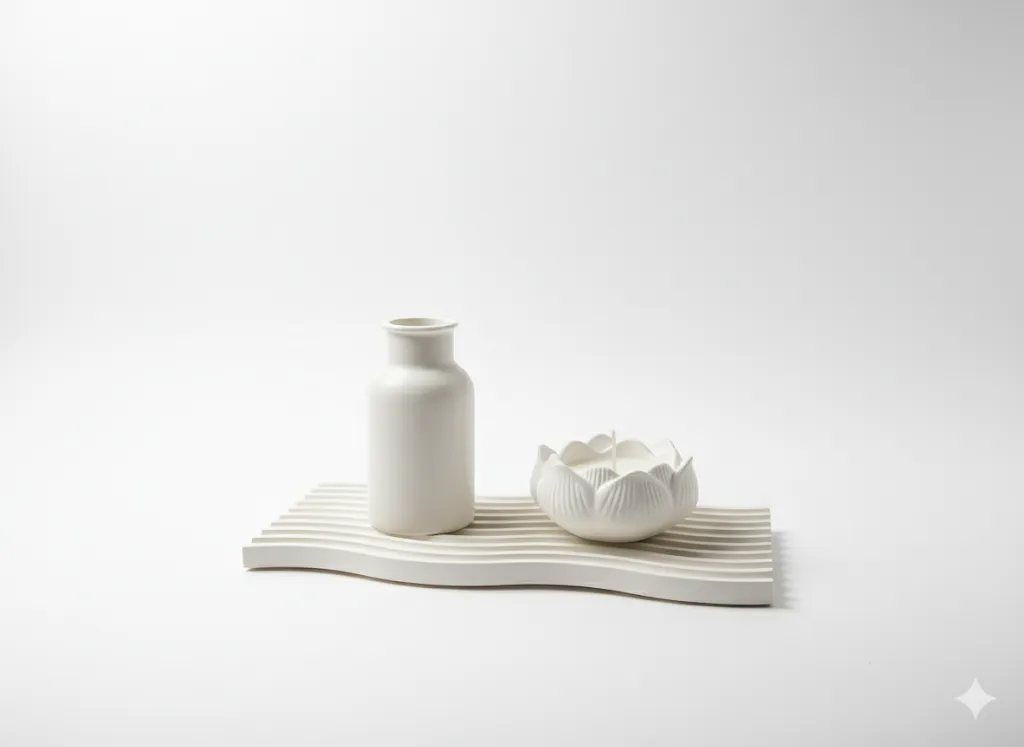Peace and Elegance: Minimalist Decorative Tray and Accessories
