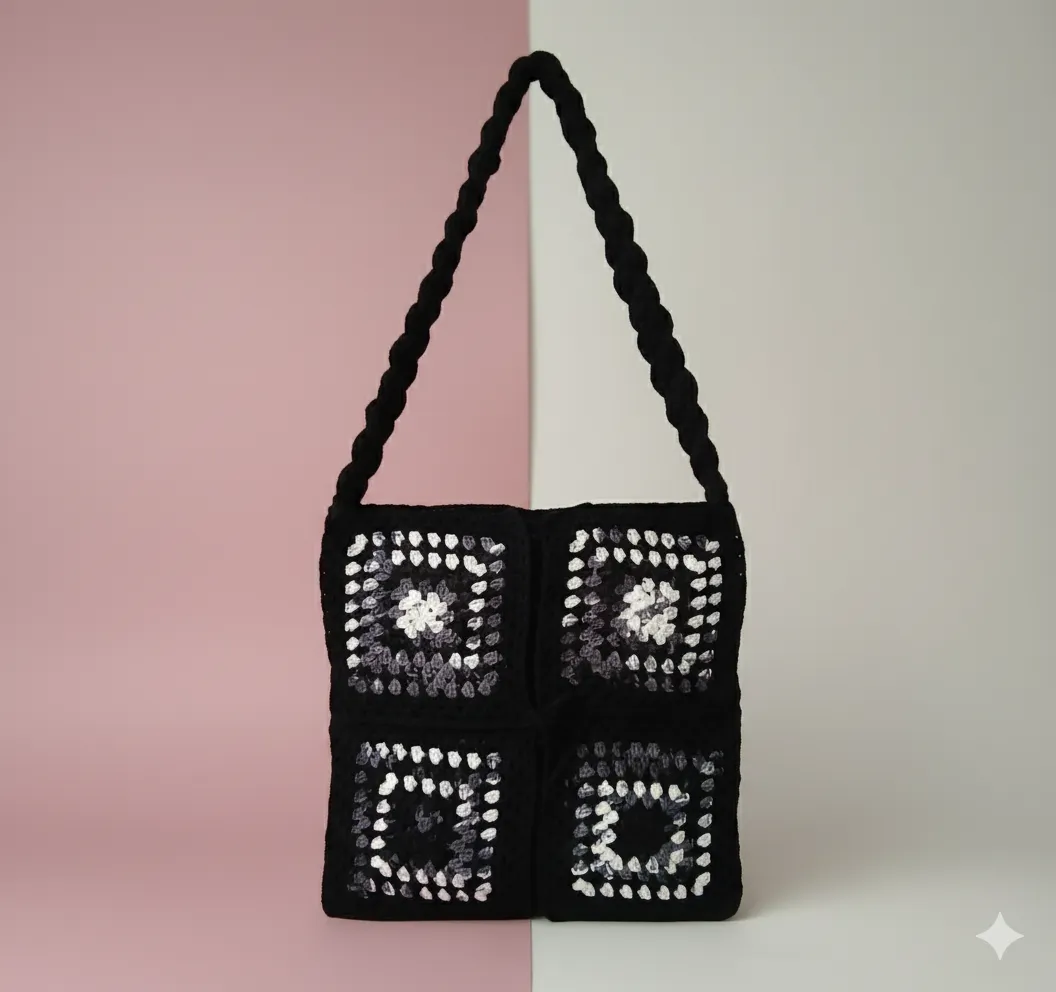 El Emeği Renkli Motifli Omuz Çantası