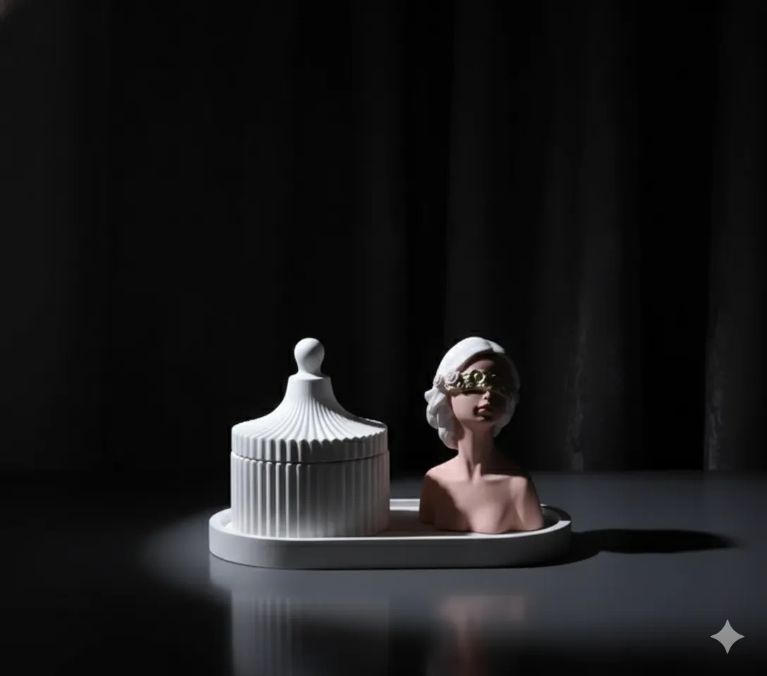 Altın Maskeli Kız Dekoratif Şekerlik