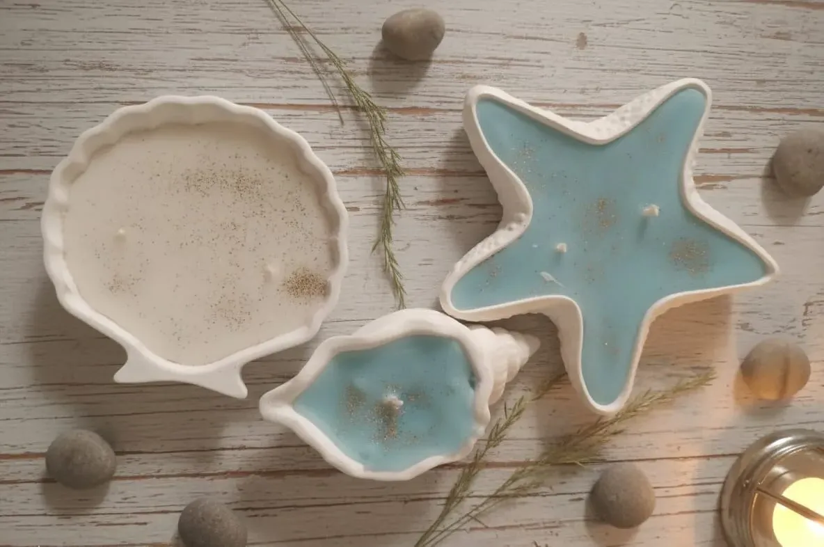 Üçlü Soya Wax Mum Seti – Deniz Esintisi Koleksiyonu