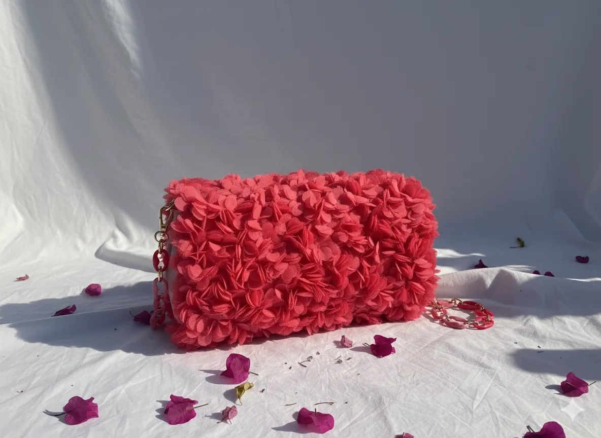 Çiçekli El Çantası