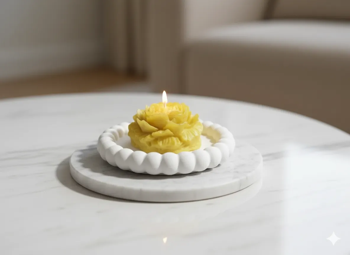 Çiçek Formlu Dekoratif Mum