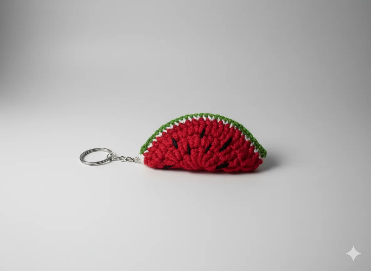 🍉 Büyük Boy Karpuz Örgü Anahtarlık