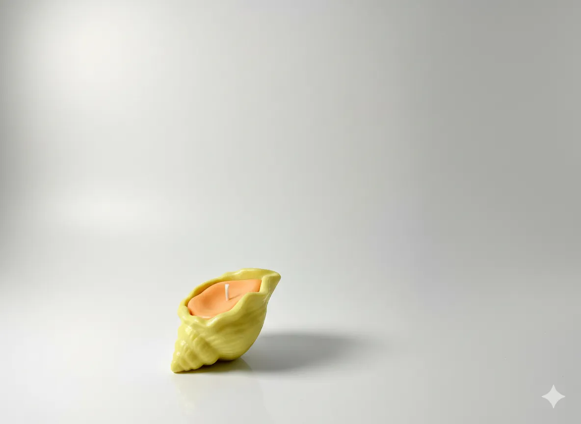 Sarı Deniz Kabuğu Formlu Dekoratif Mum