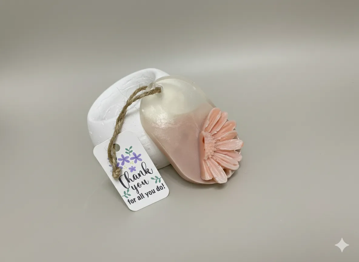 İpli Çiçek Kabartmalı El Yapımı Sabun