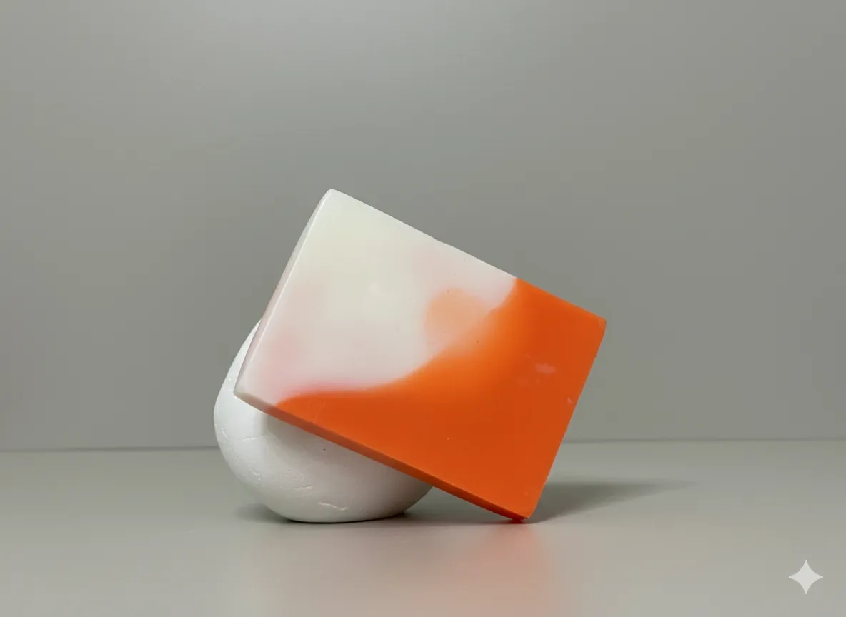 Turuncu–Beyaz Geçişli El Yapımı Sabun