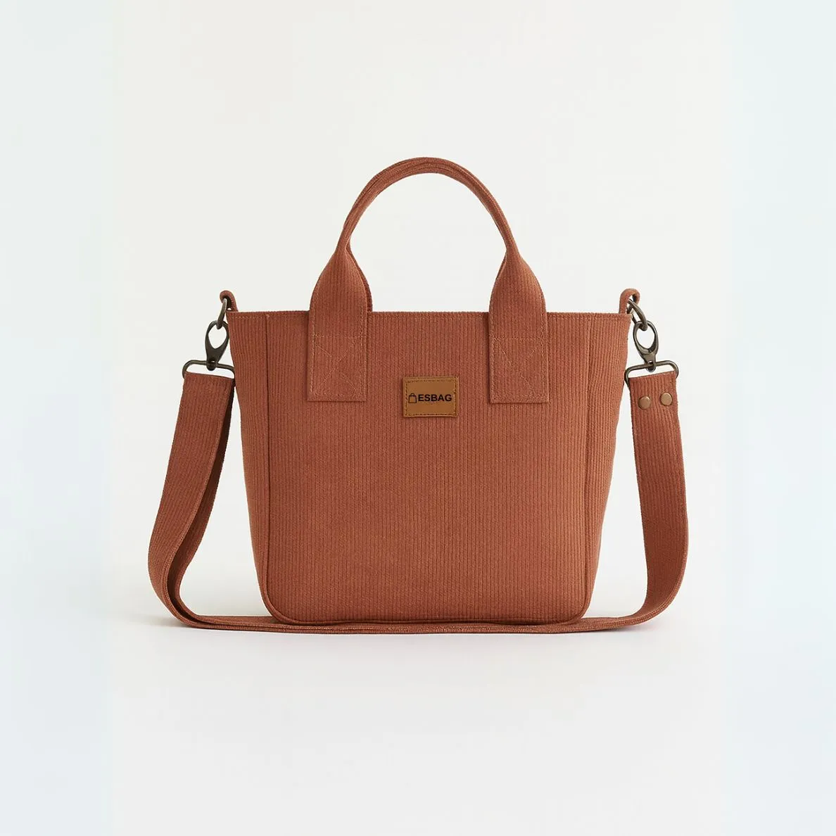 Kahverengi Mumlu Kanvas Minibag Çanta