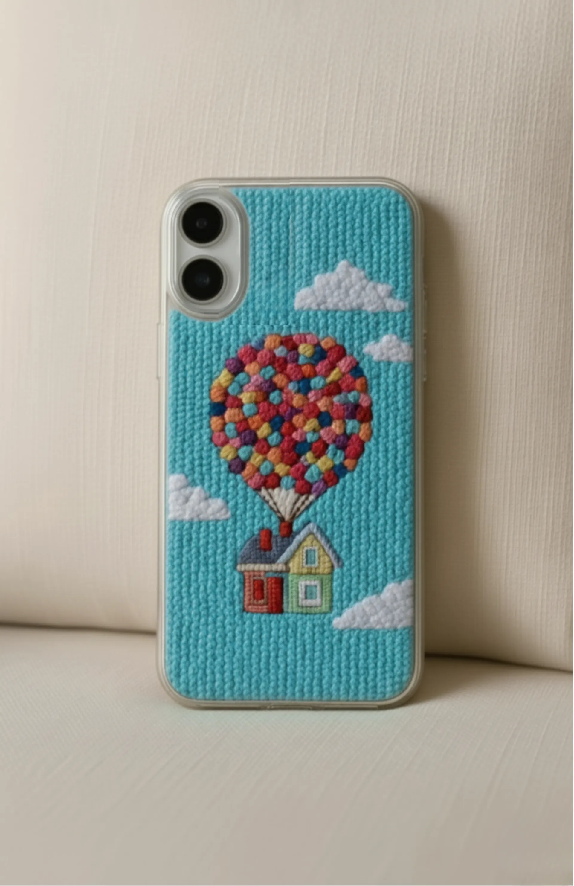 iPhone 16 Compatible UP Patterned Handmade Punch Phone Case