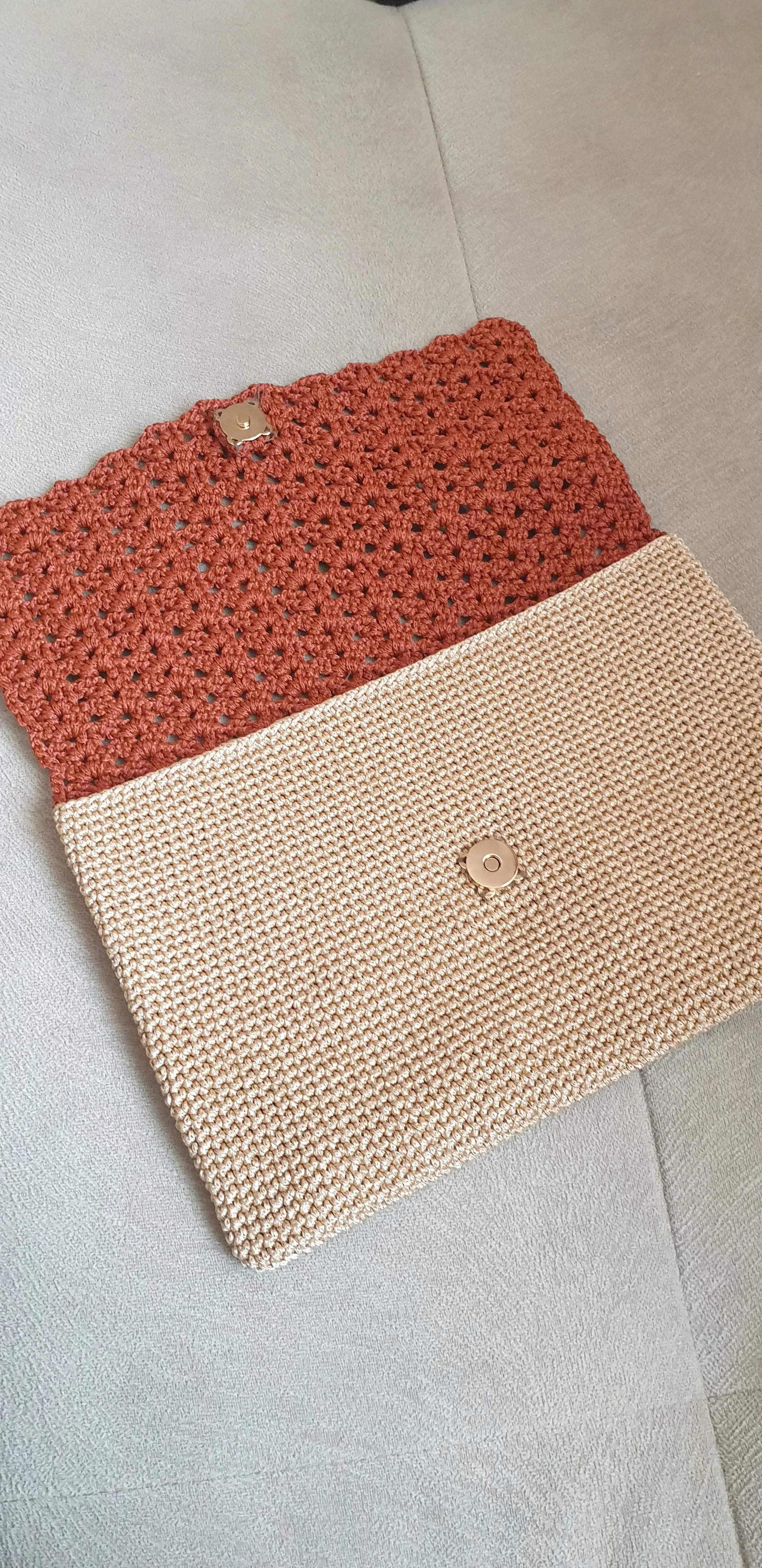 Makrome İpten El Yapımı Clutch Çanta – Sutaşı Kapak Modeli
