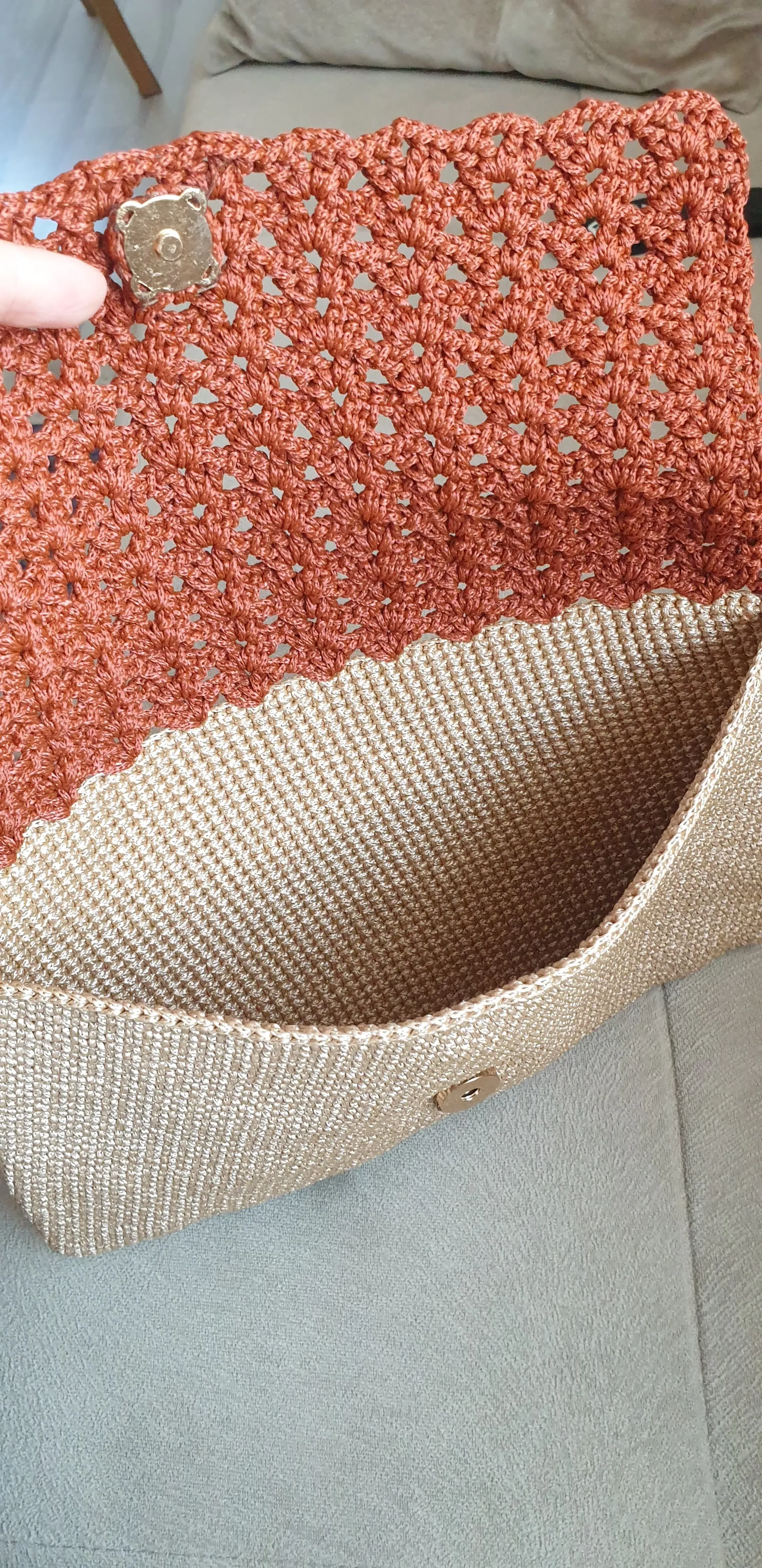 Makrome İpten El Yapımı Clutch Çanta – Sutaşı Kapak Modeli