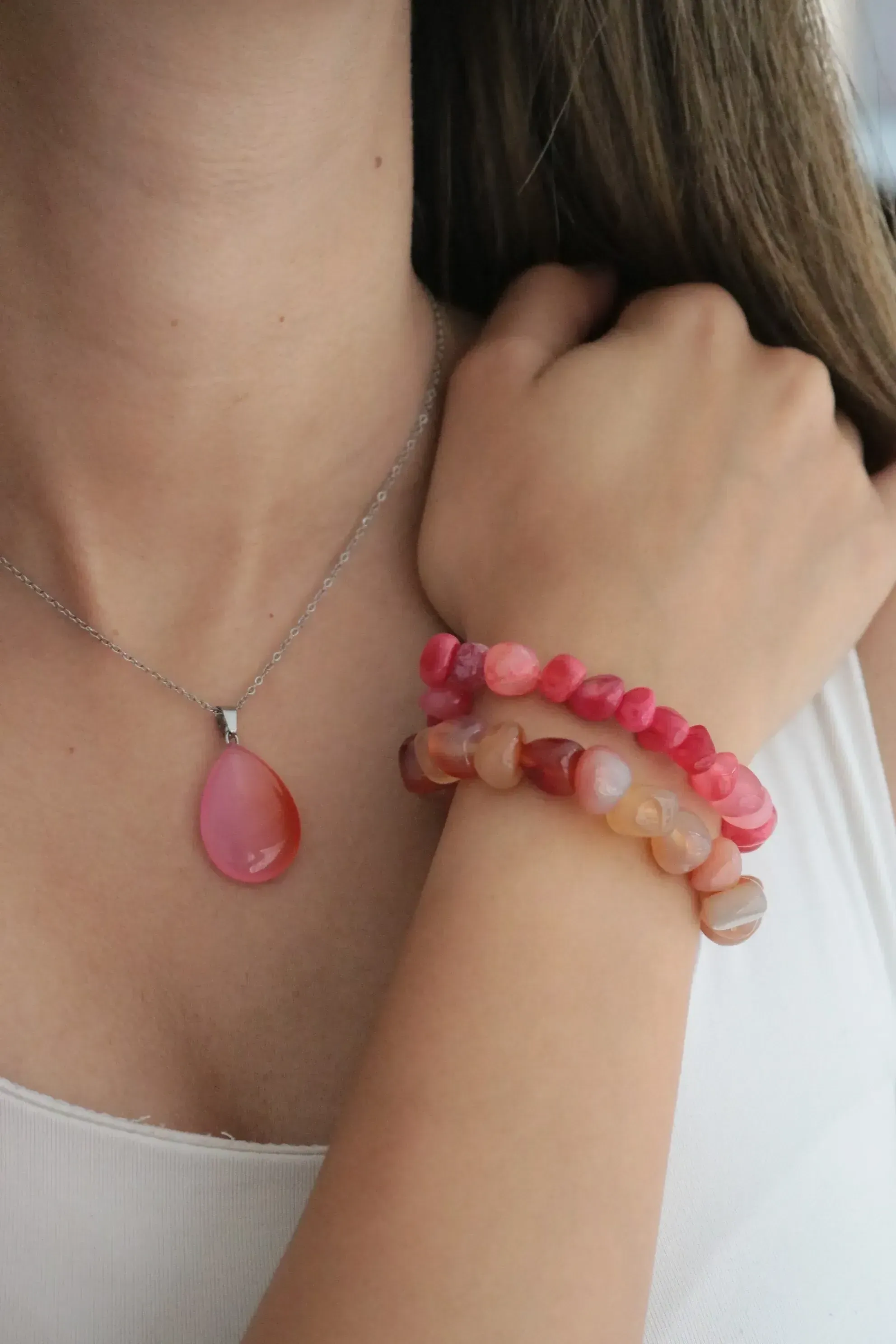 Orjinal Akik Kolye ve Bileklik Seti