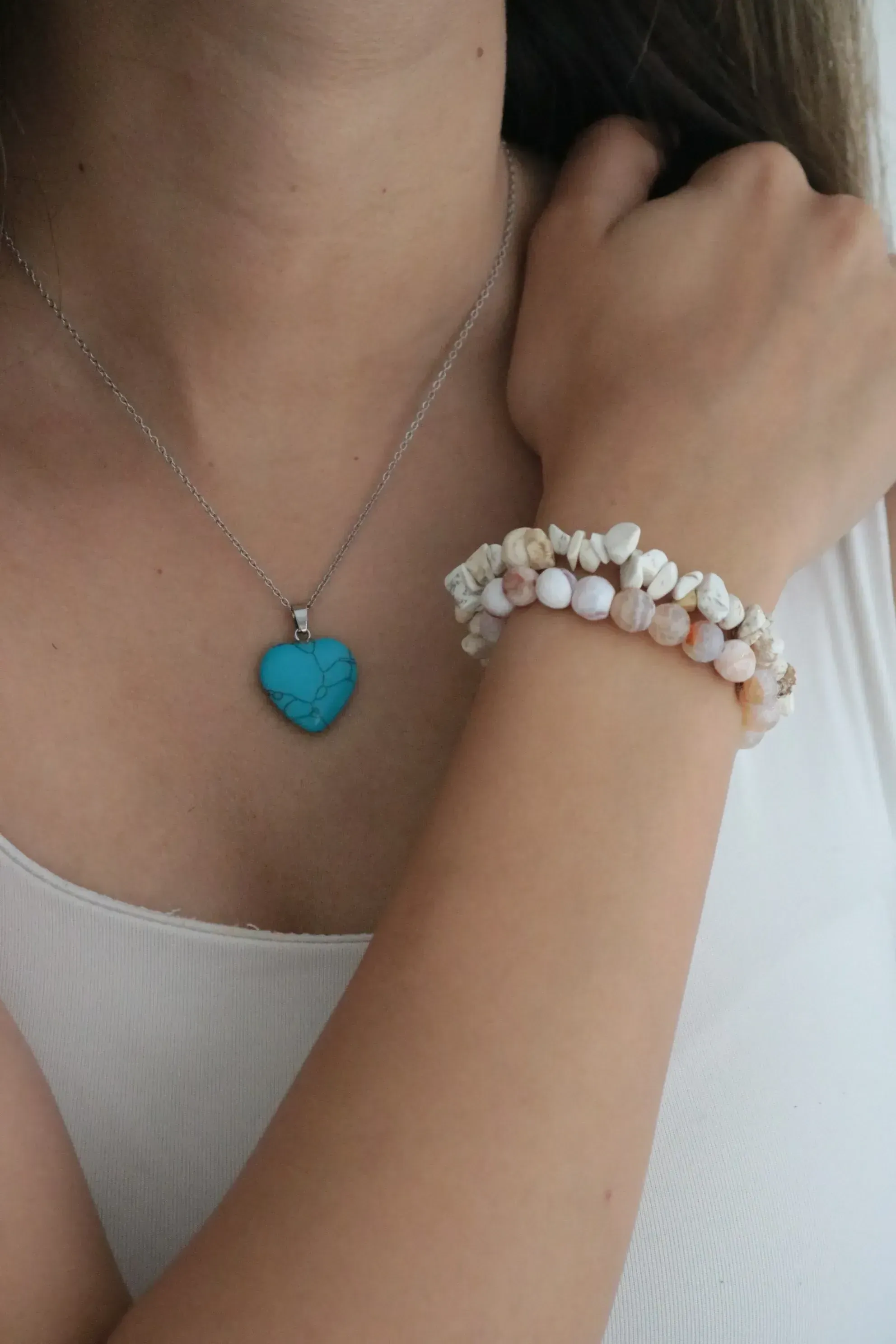 Orijinal Doğal Taşlı Kolye ve Bileklik Seti