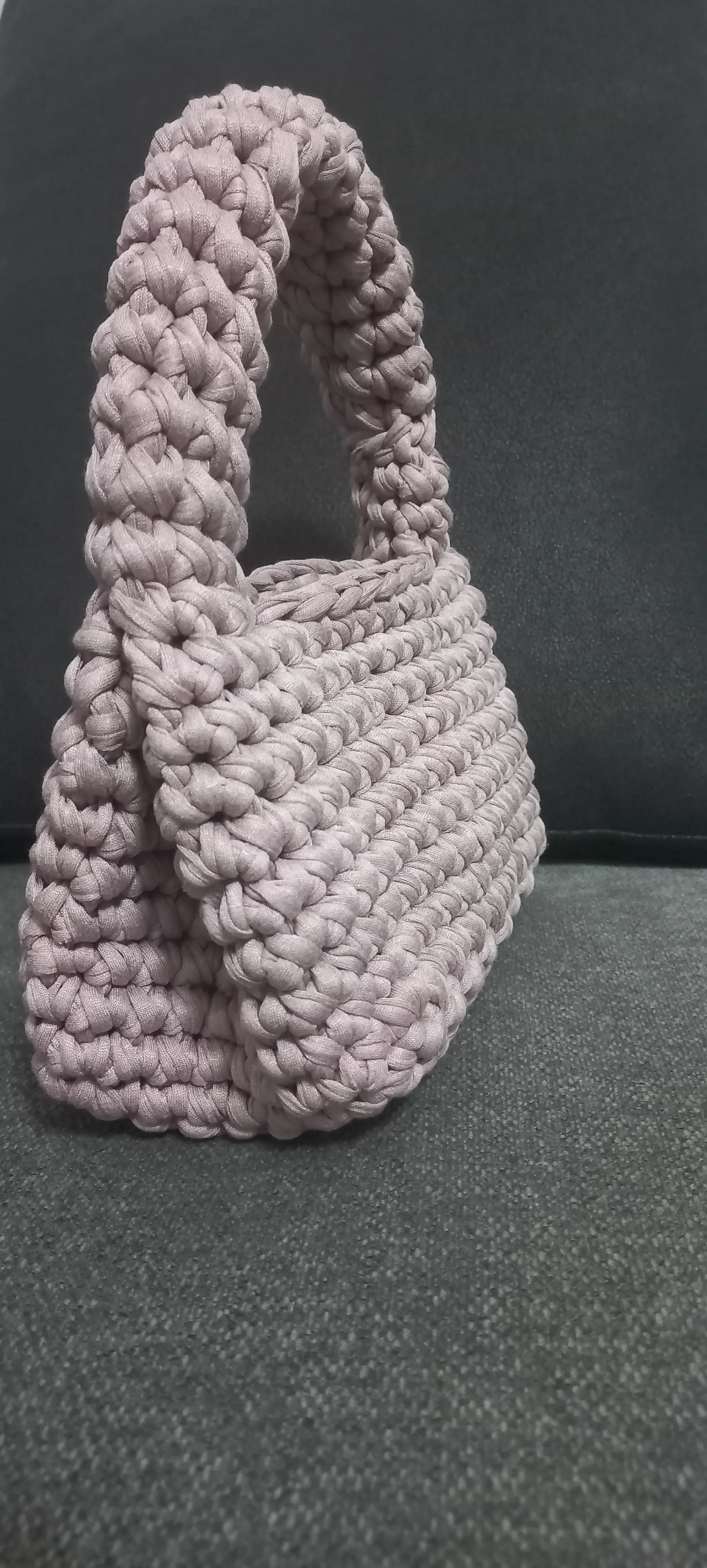 Açık Lila Örgü Mini Çanta - Günlük Kullanım, El Emeği