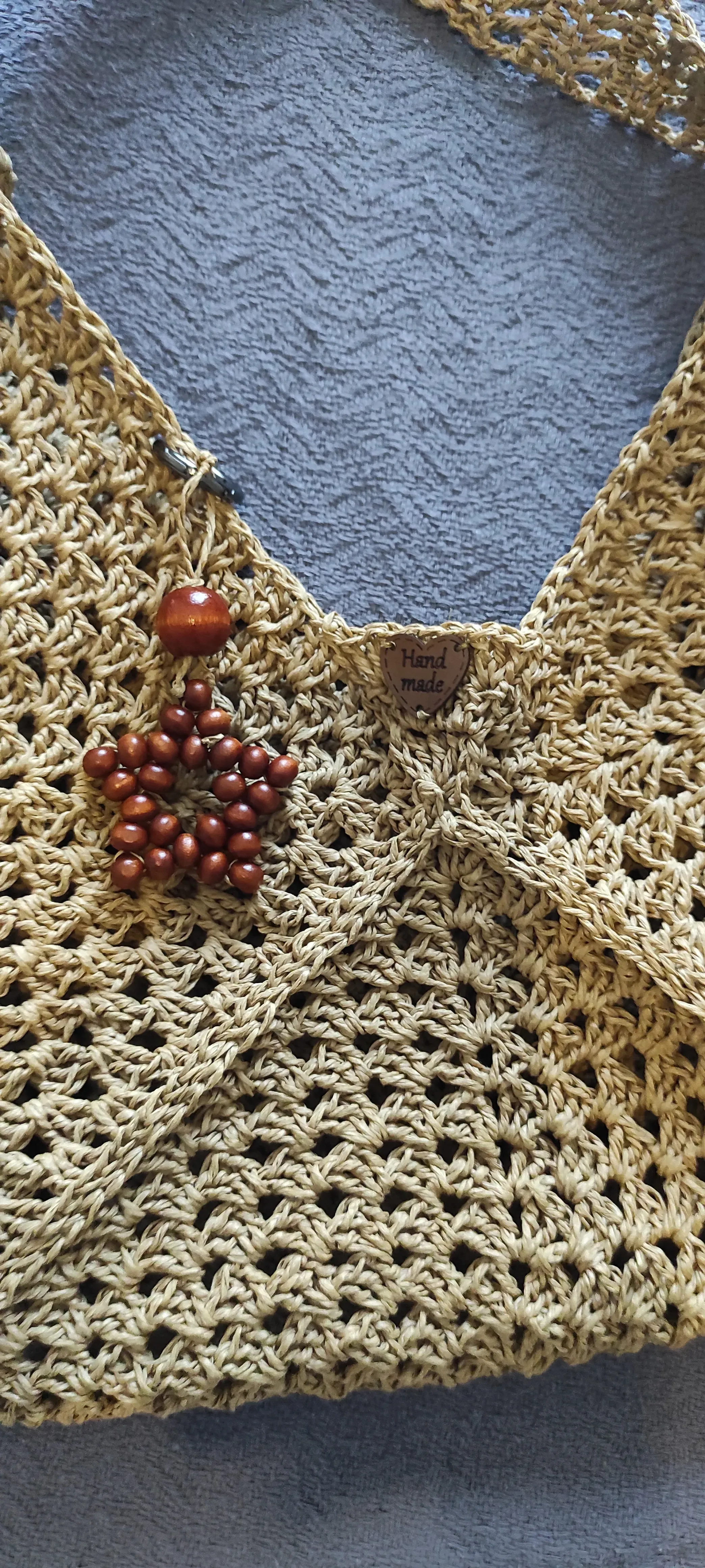 Brown Motif Patterned Woven Look Shoulder Bag