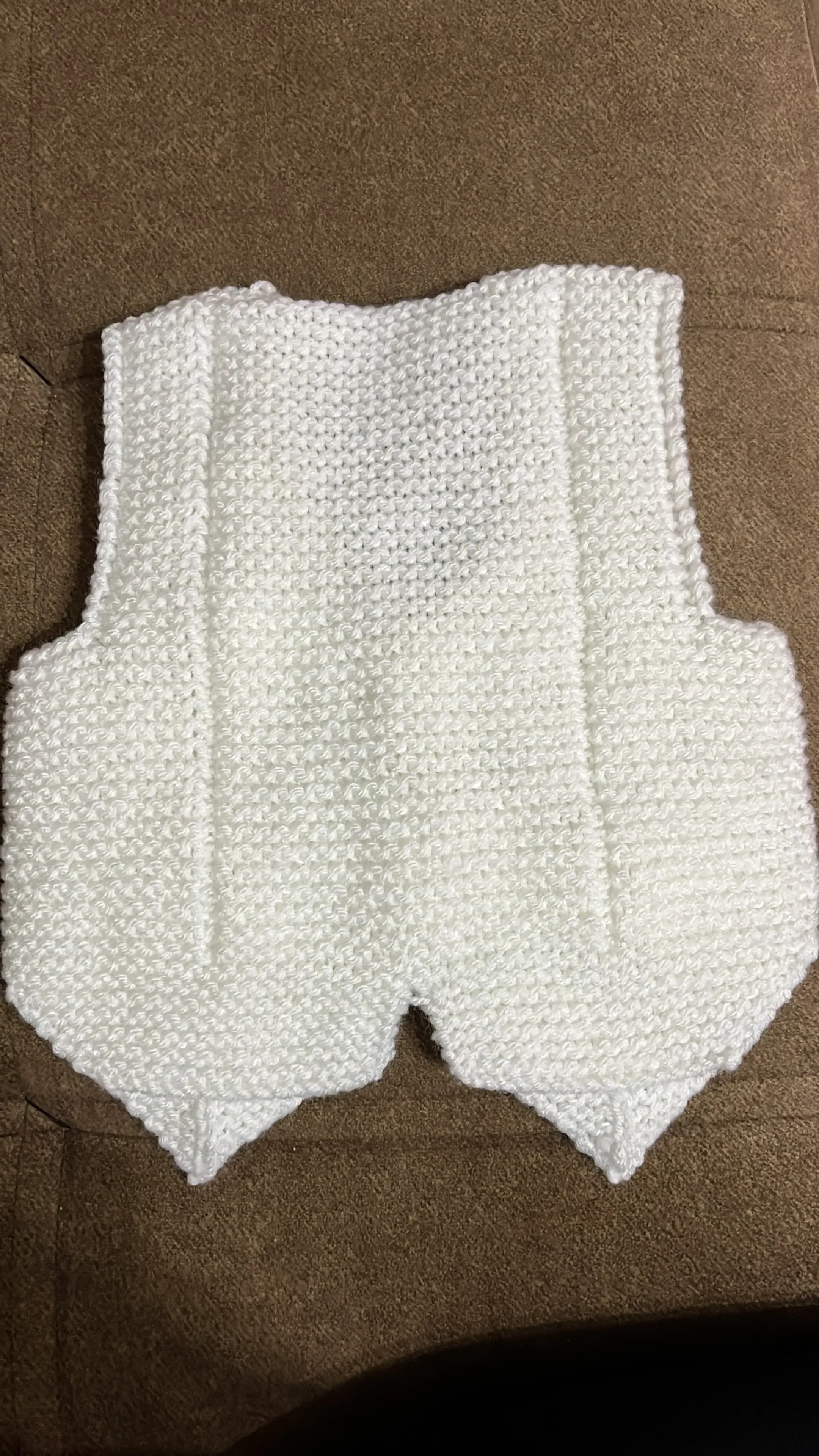 White Knitted Baby Vest - Buttoned, Soft Textured, Handmade