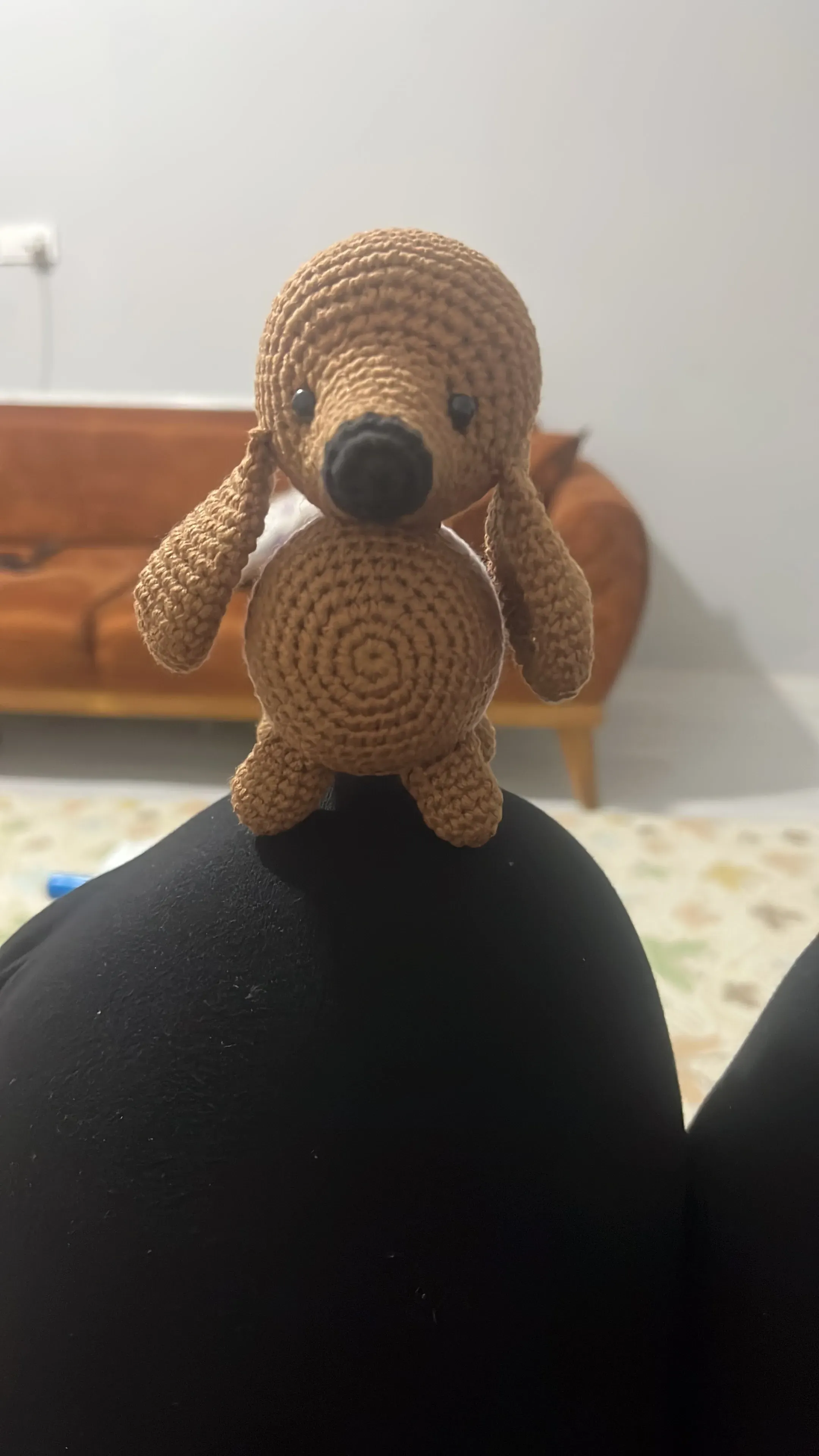 Brown Knitted Amigurumi Dog Toy - Handmade Gift