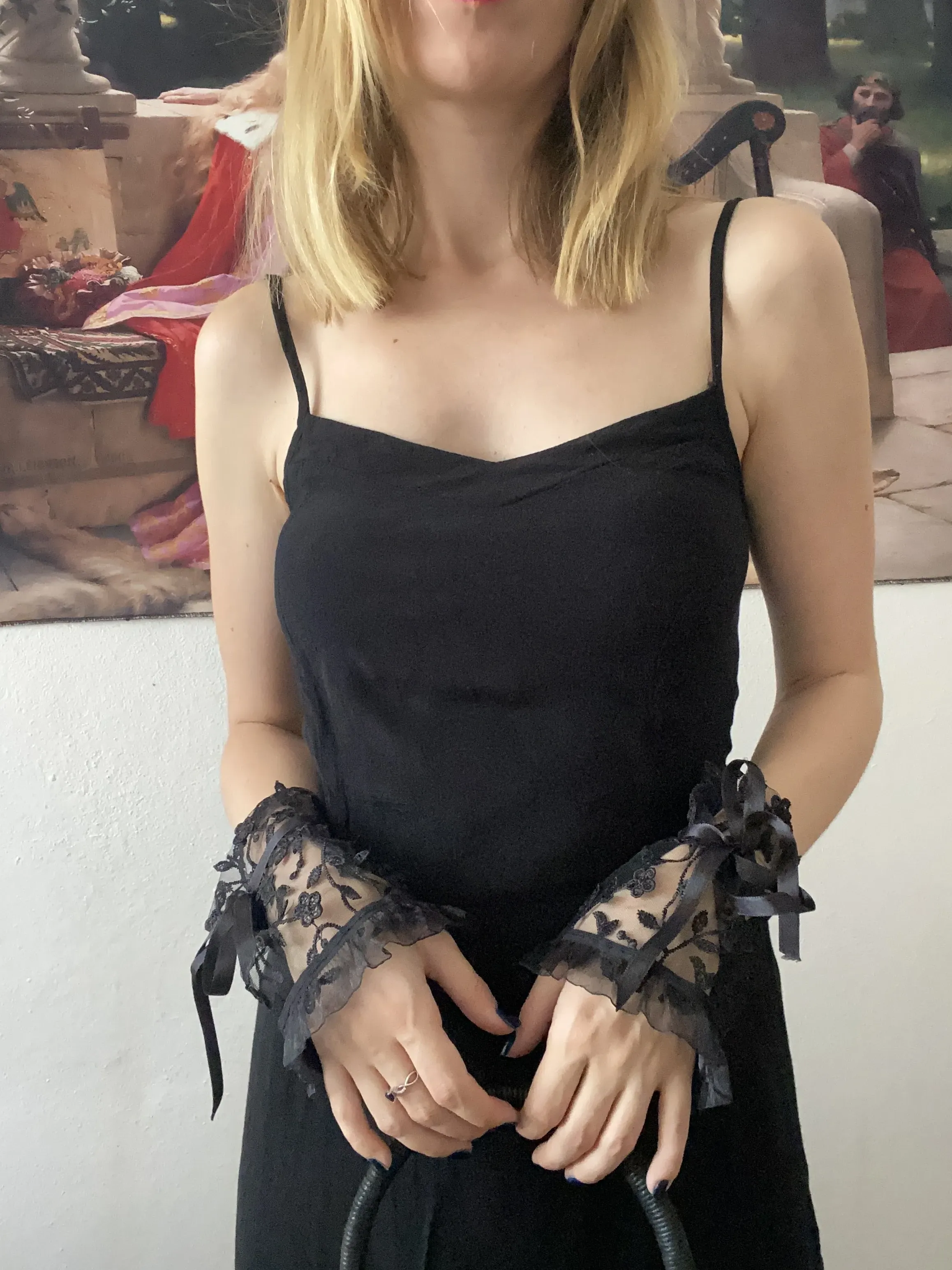 Black Lace Bow Detailed Bracelet Armband