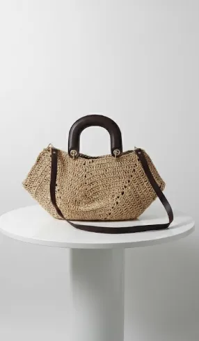 El Emeği Kağıt İp Çanta – Çiçek Detaylı