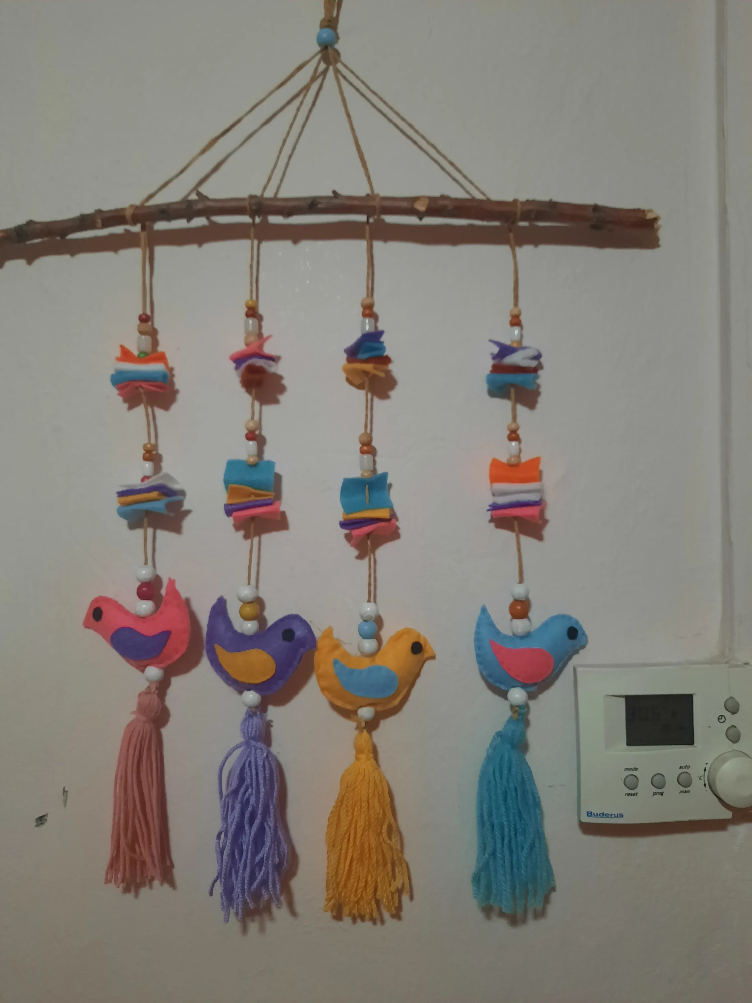 El Yapımı Kuş Figürlü Duvar Süsü