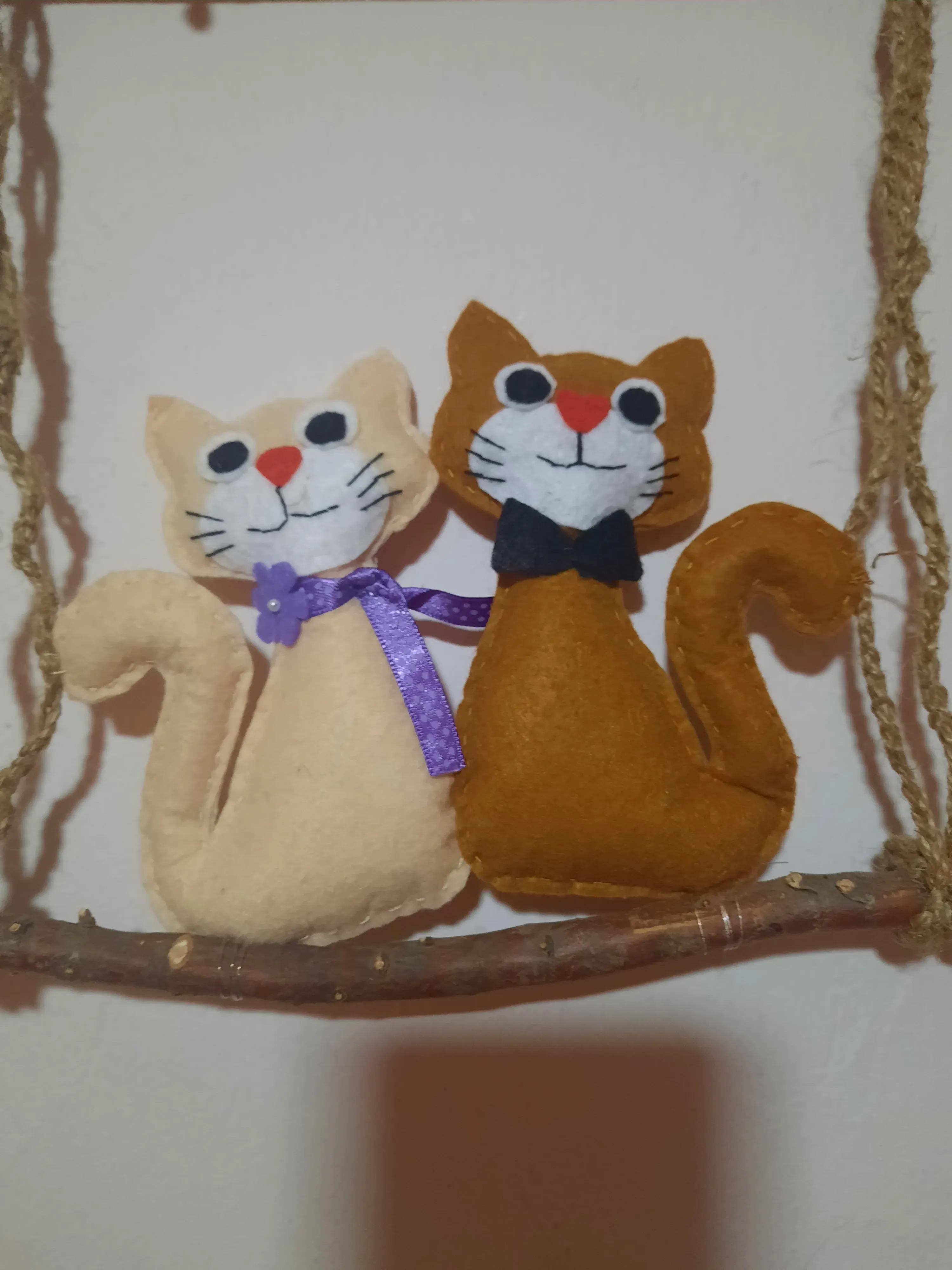 Keçe Kedi Figürlü Hoşgeldiniz Kapı Süsü