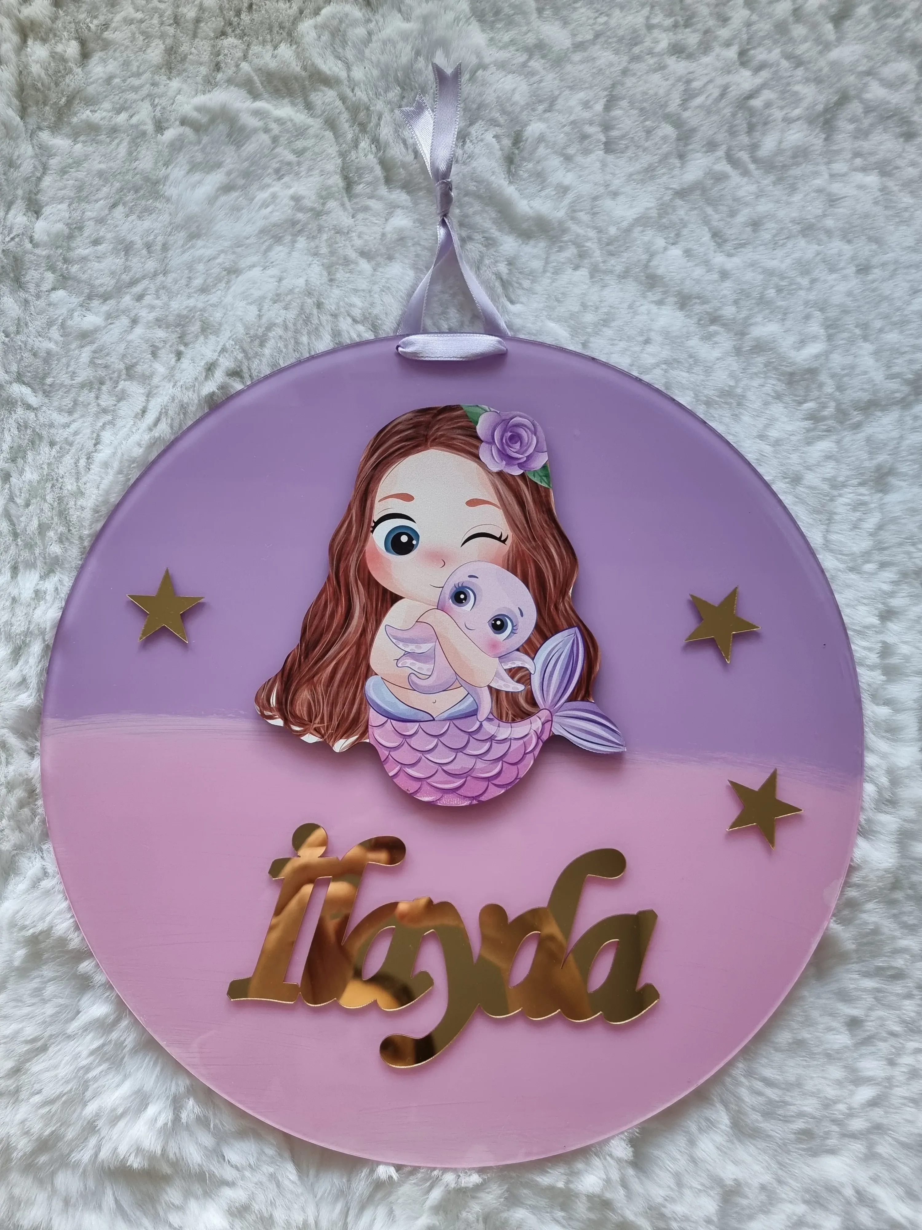 Şeffaf Pleksi Deniz Kızı Kapı Süsü