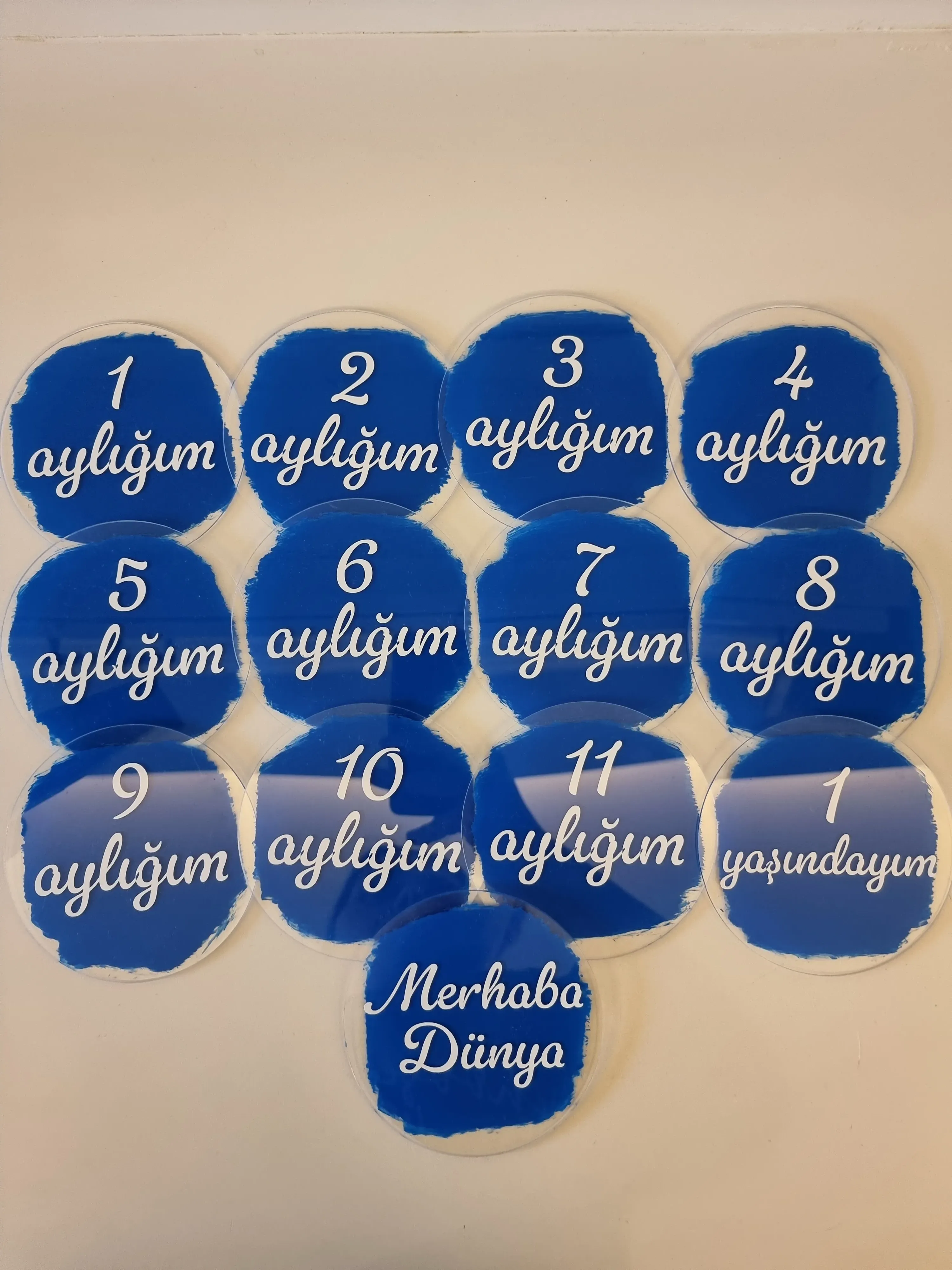 Şeffaf Pleksi Mavi Anı Diski