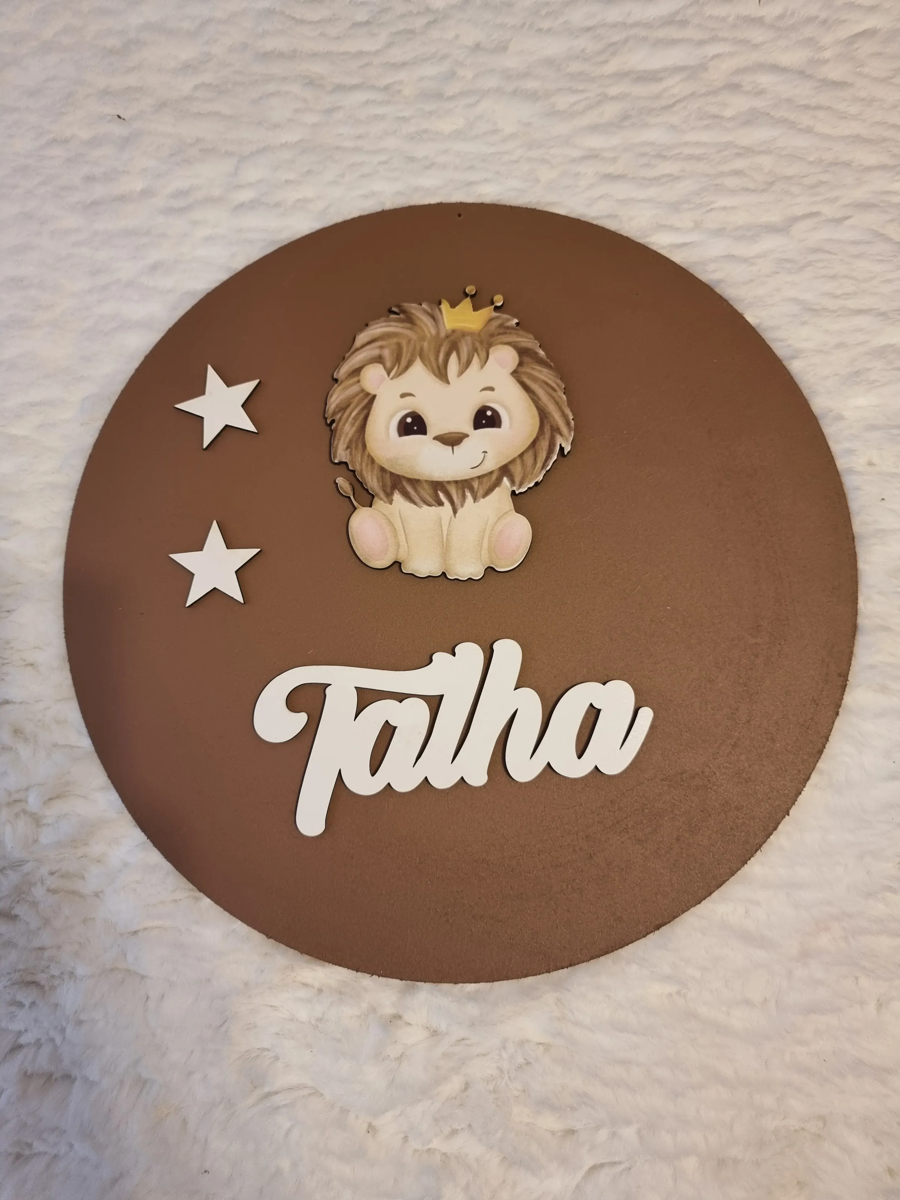 Aslan Figürlü Kişiye Özel Pleksi Kapı Süsü