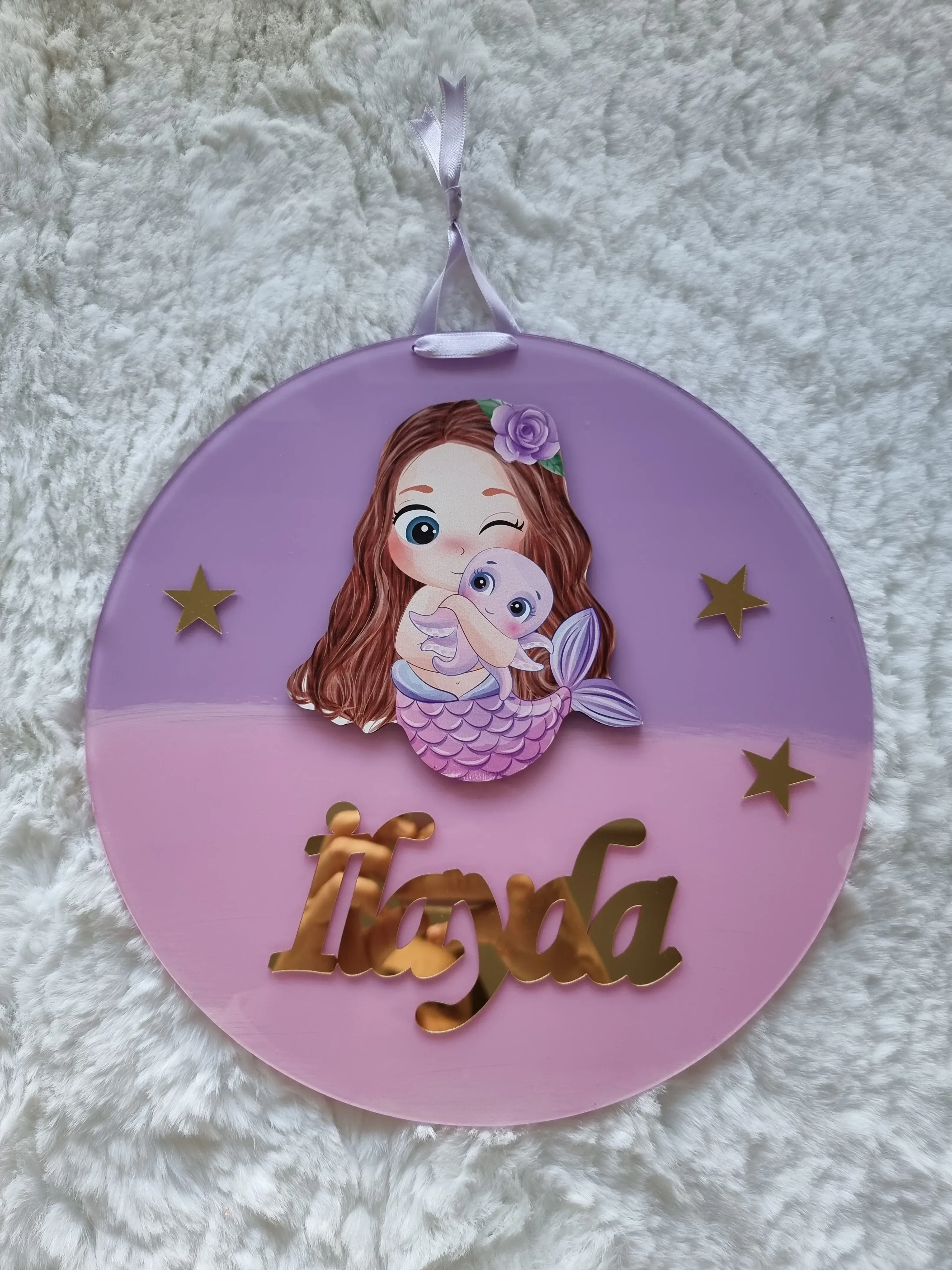 Transparent Plexiglass Mermaid Door Ornament