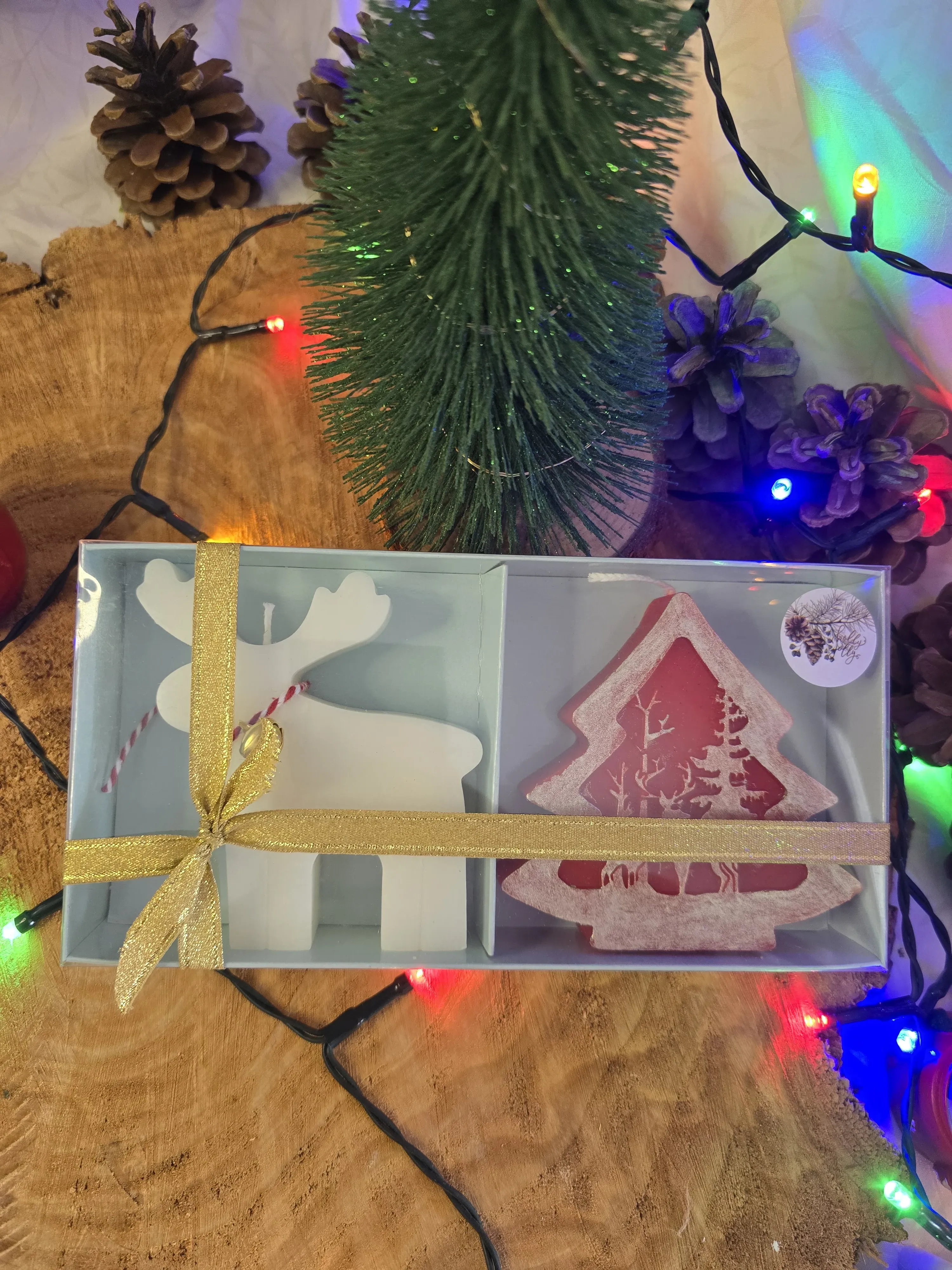 Yılbaşı Özel İkili Hediye Seti – Geyik & Çam Ağacı (Çikolata Kokulu)