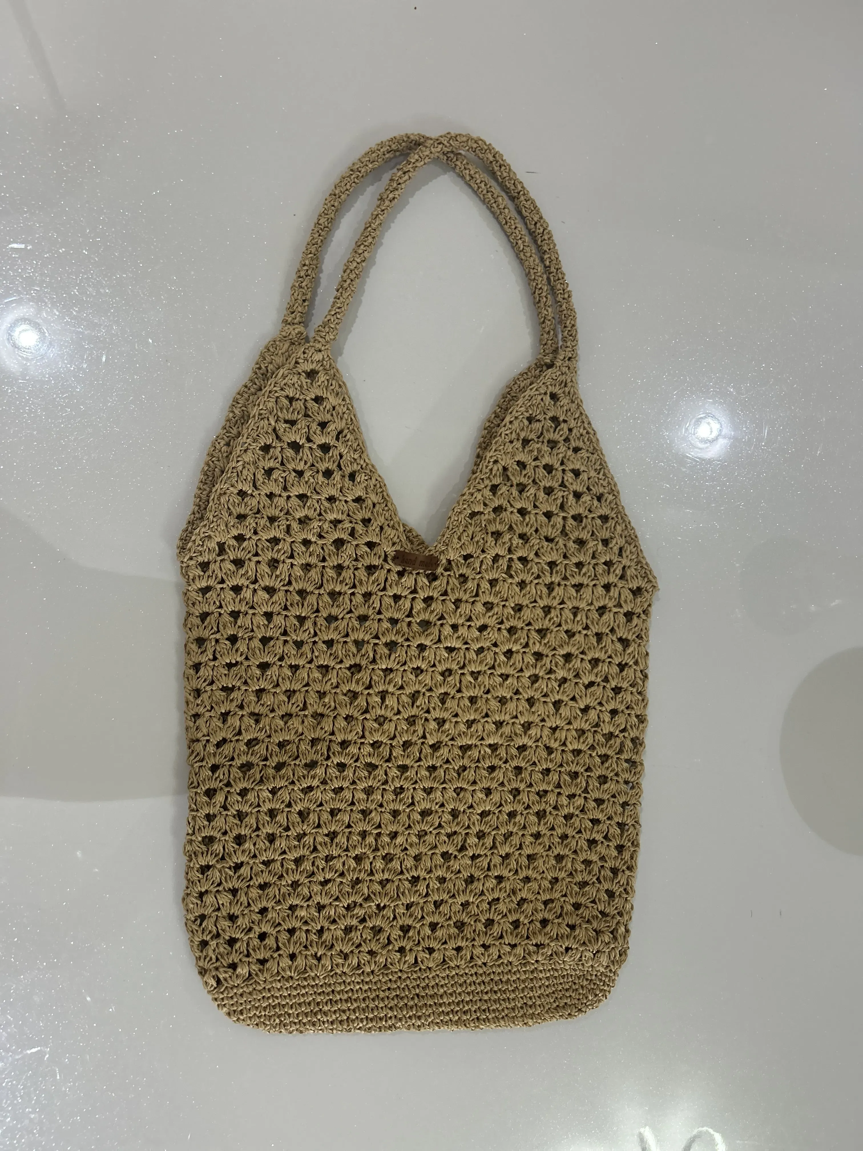 El Yapımı Oysho Model Hasır Görünümlü Çanta