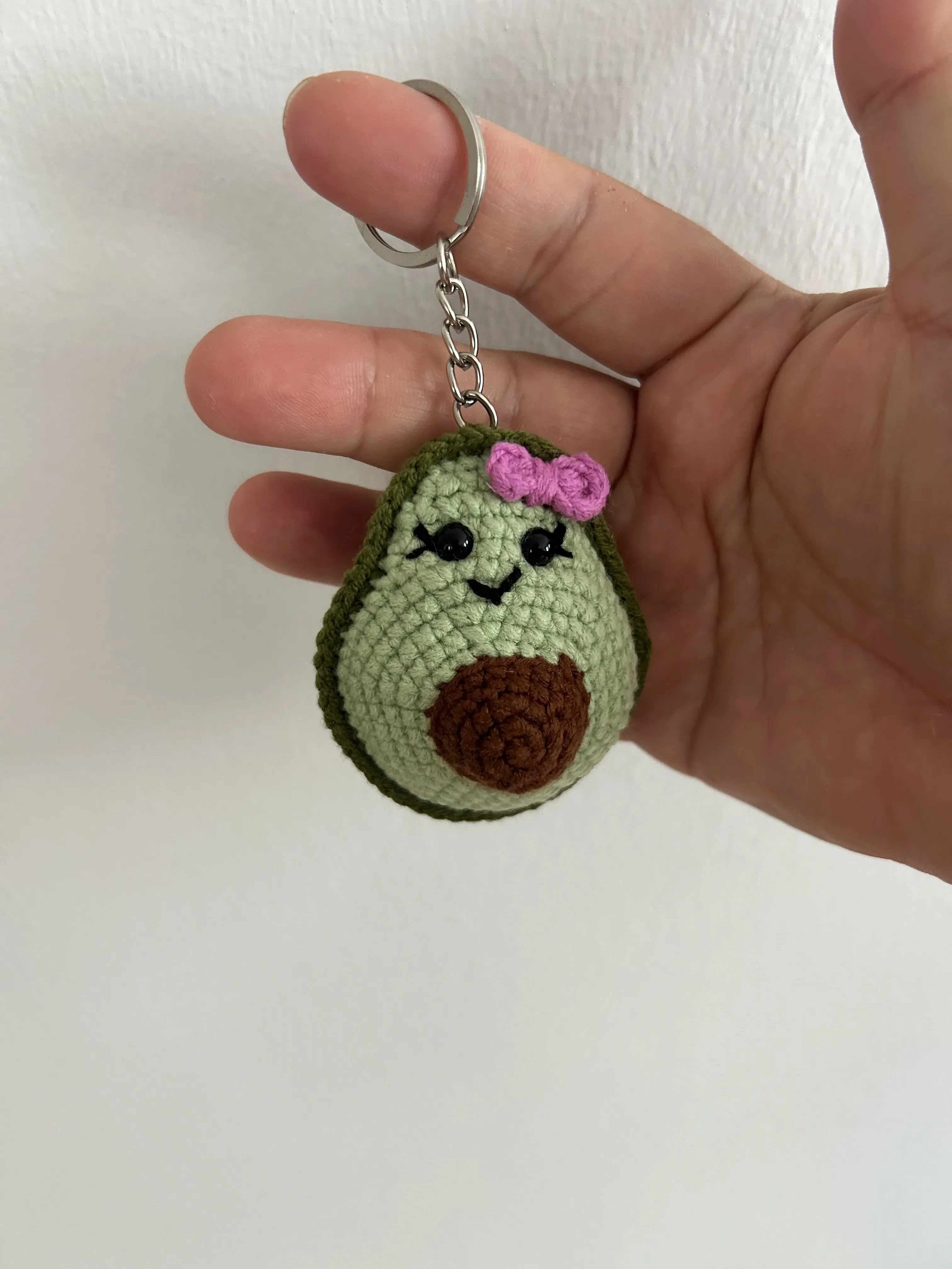 Avokado Figürlü El Örgüsü Anahtarlık