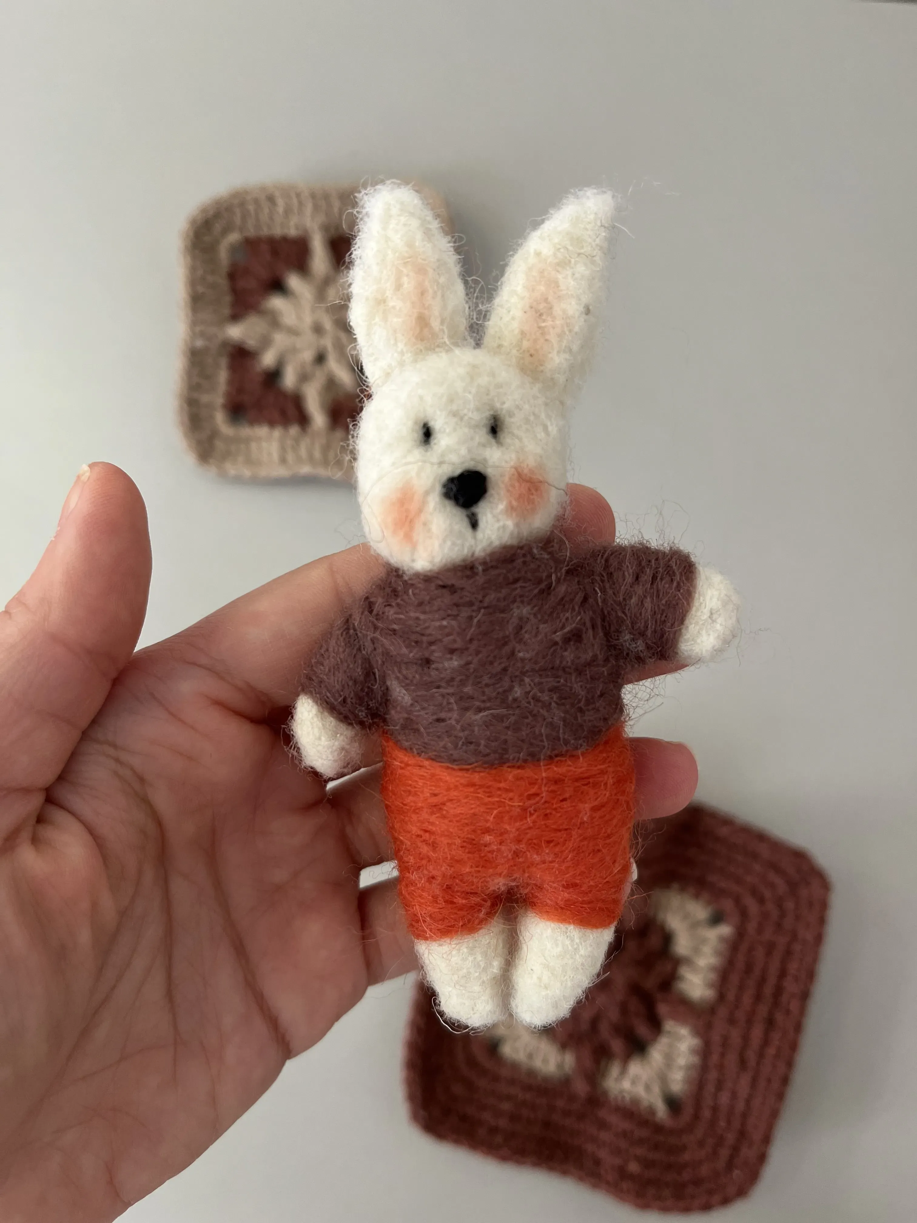 El Yapımı Köy Masalı Bebek ve Tavşan Oyuncak Seti - Organik