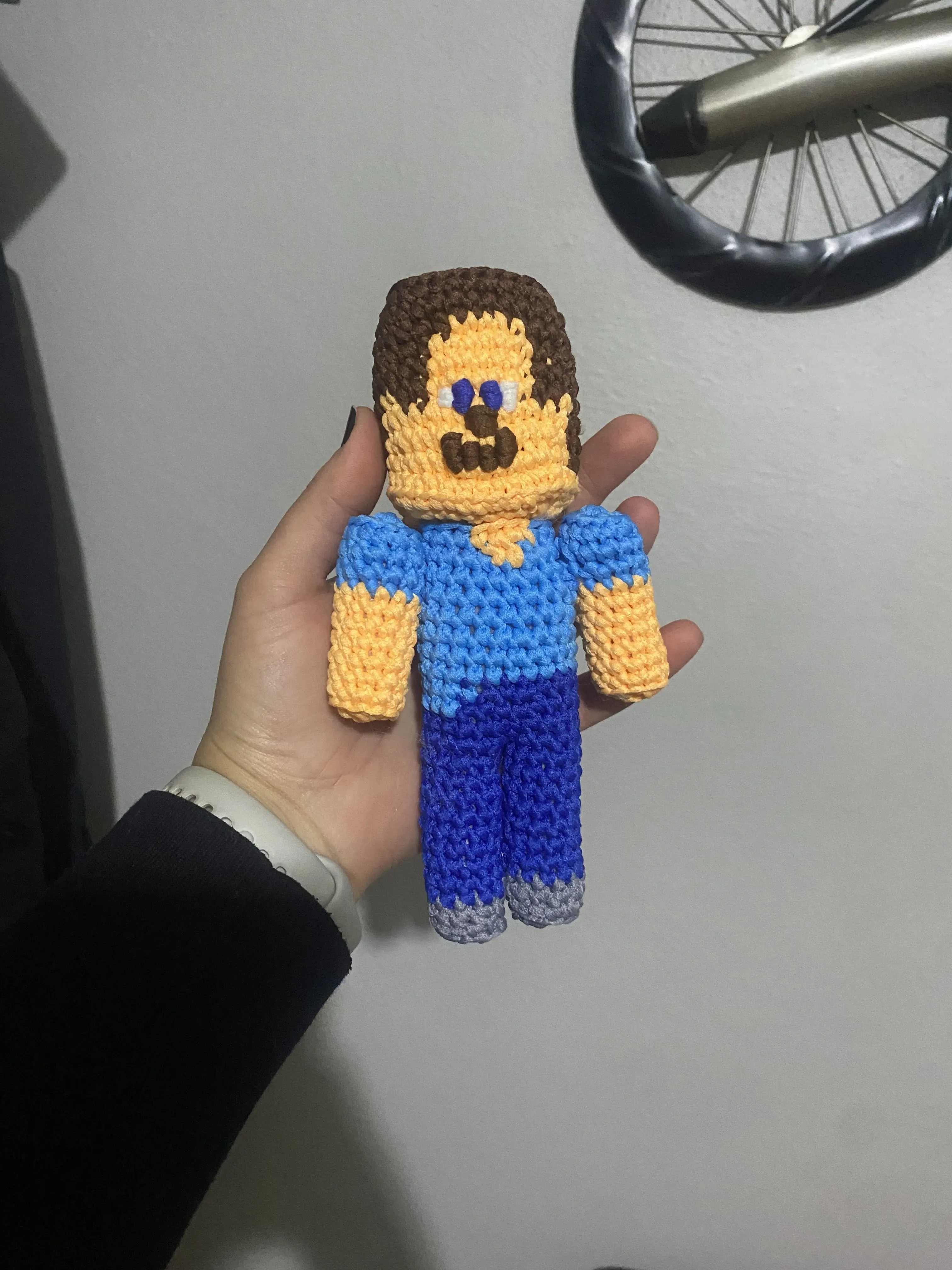 Örgü Minecraft Steve Oyuncak Bebek - El Emeği Amigurumi Figür