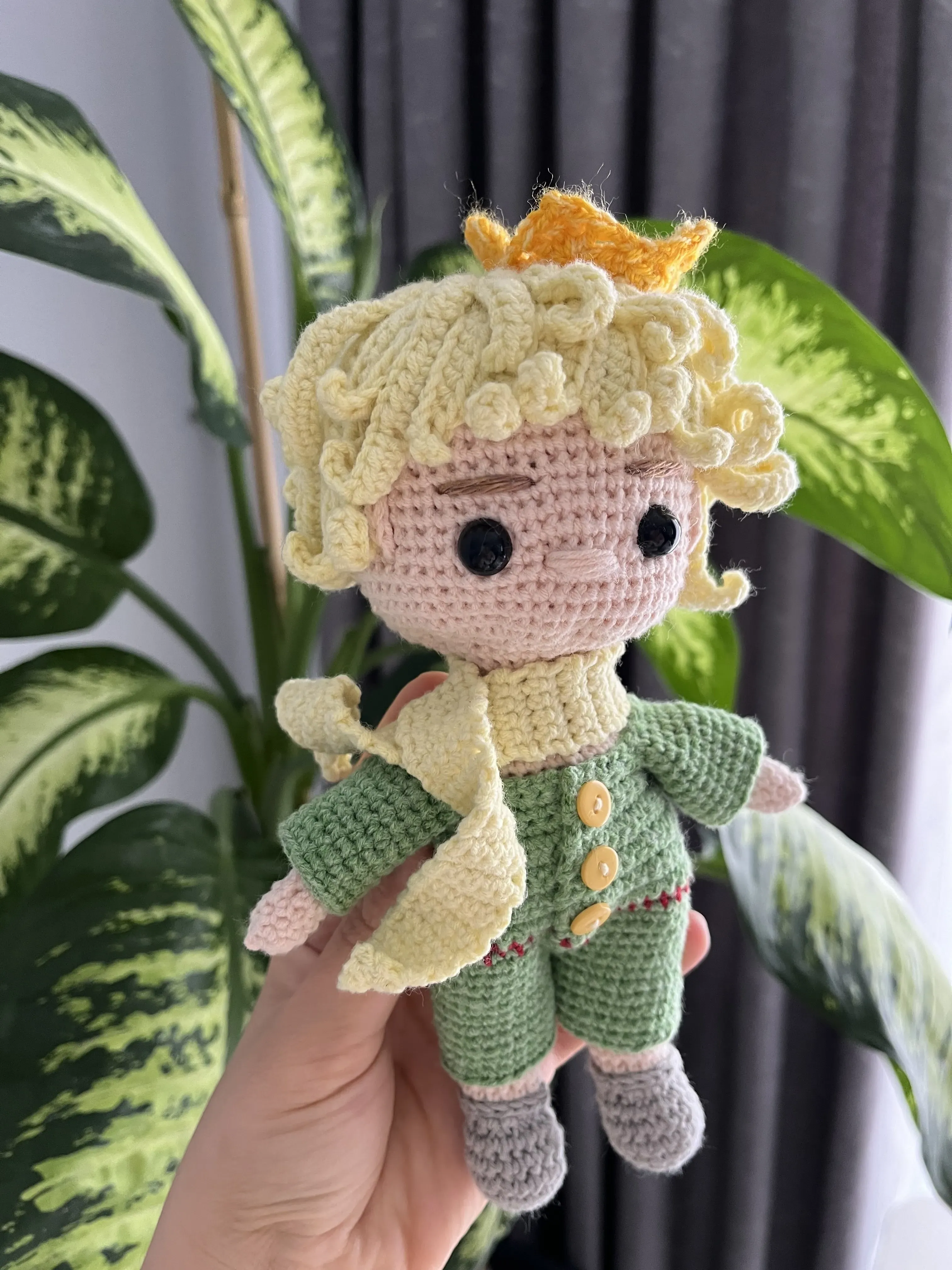 Knitted Little Prince Toy Doll - Handmade with Organic Yarn