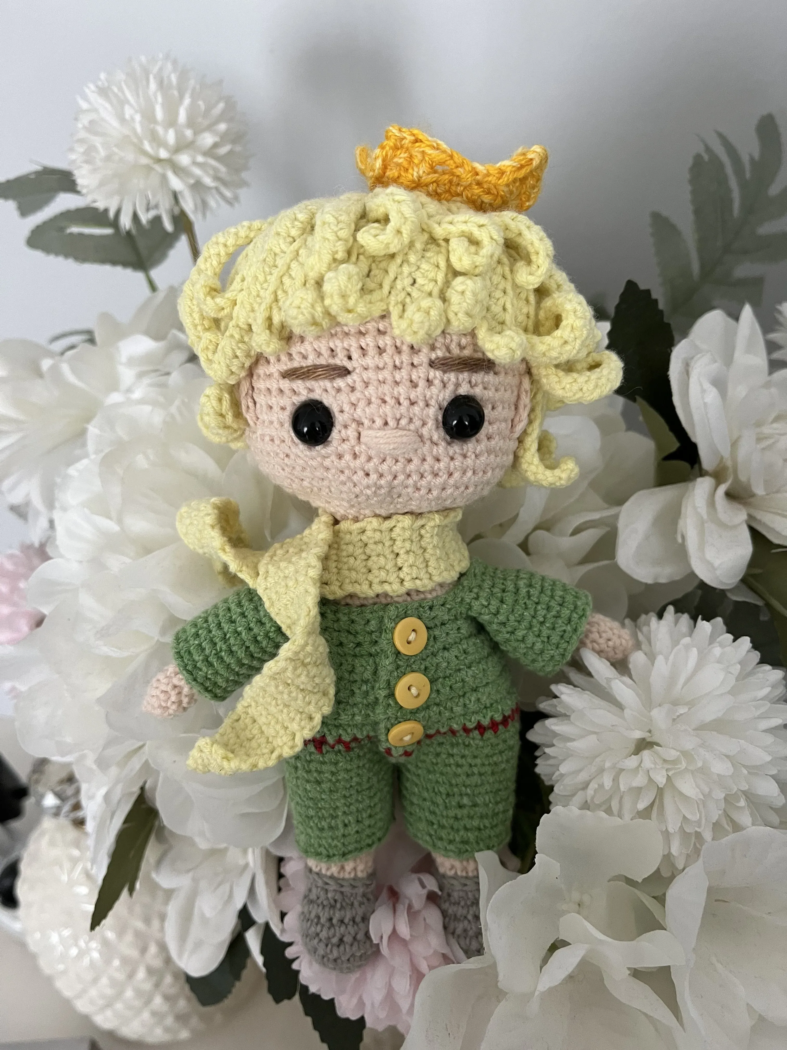 Knitted Little Prince Toy Doll - Handmade with Organic Yarn