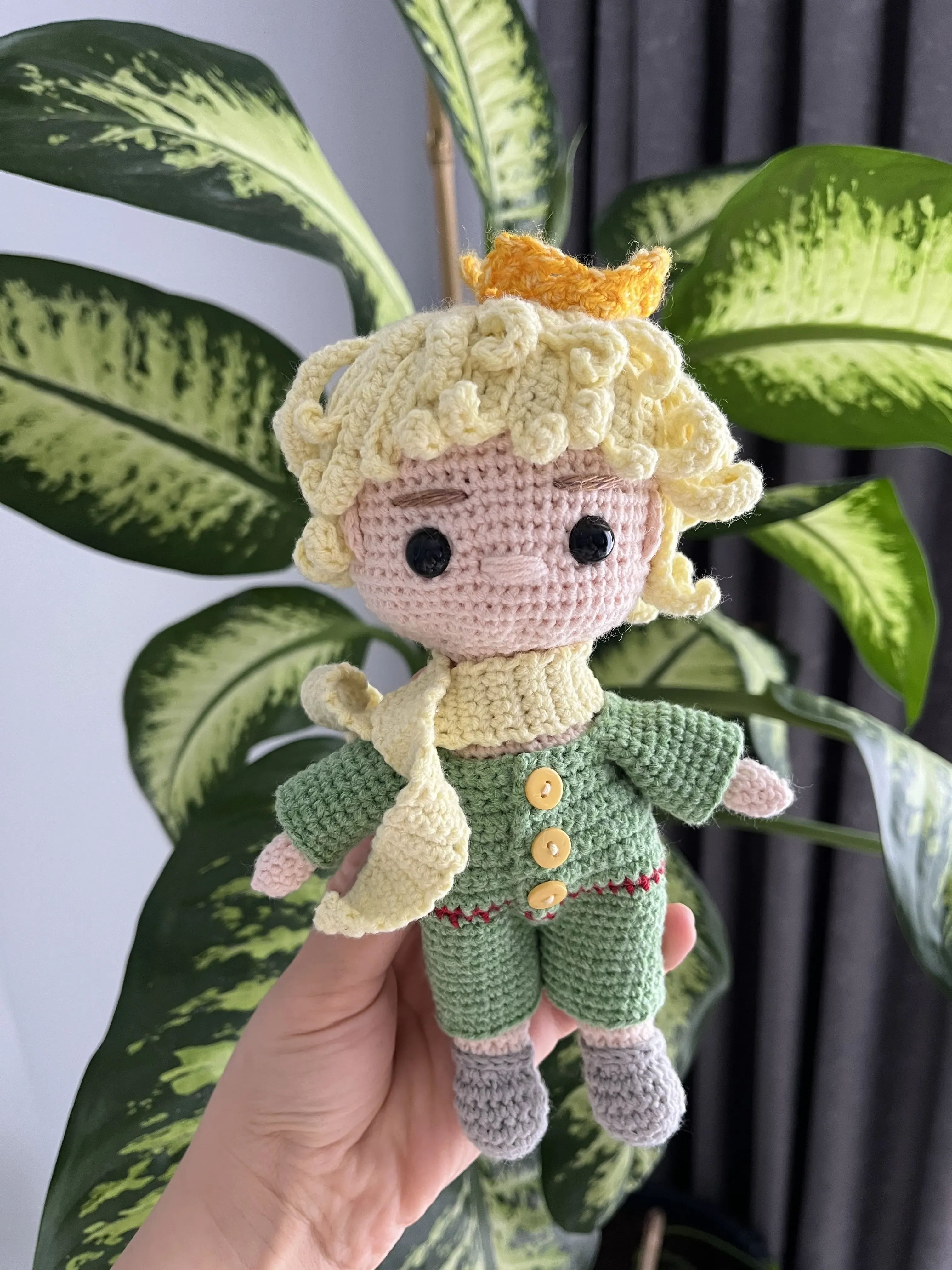 Knitted Little Prince Toy Doll - Handmade with Organic Yarn