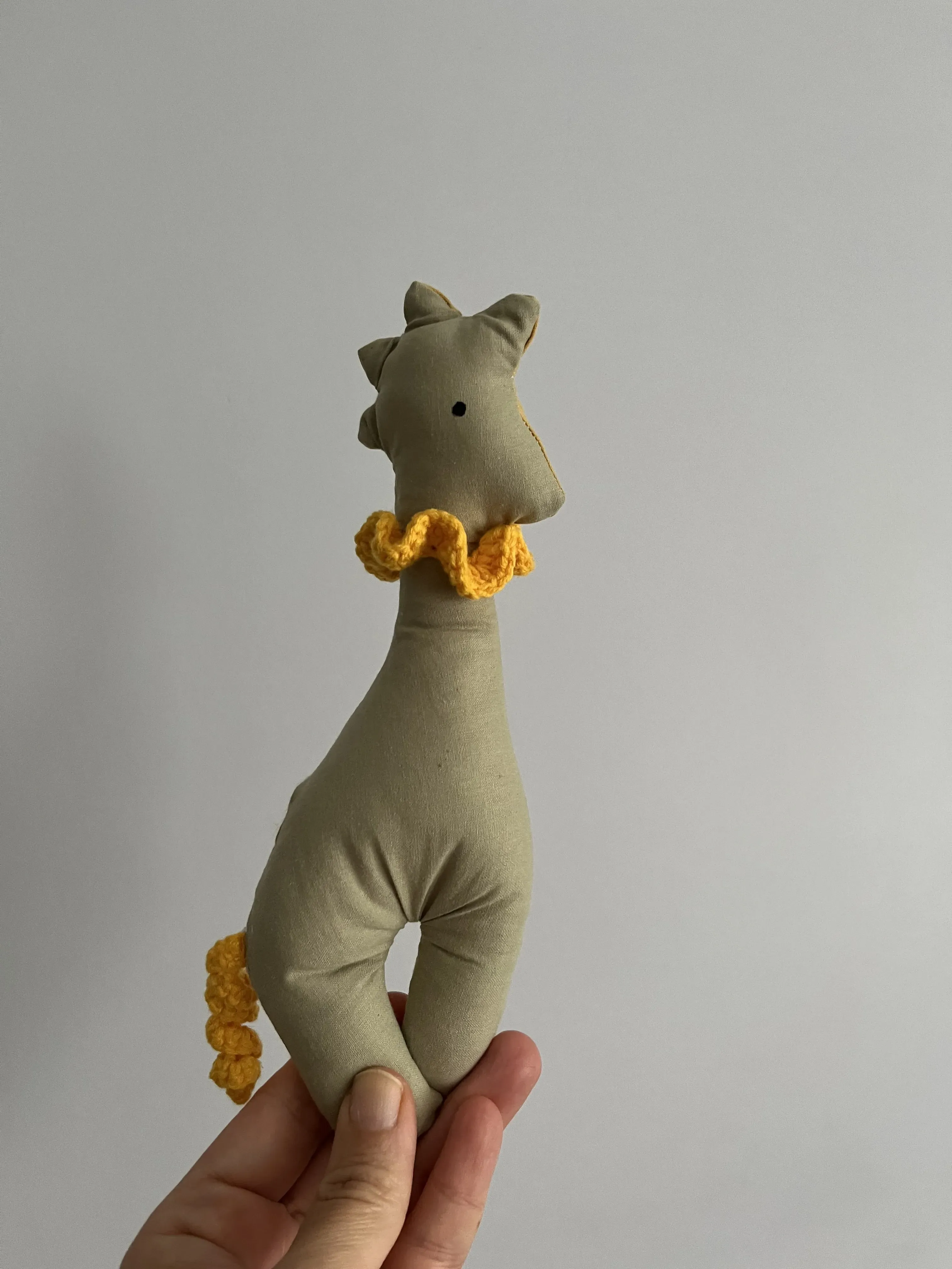 Zeytin Yeşili Dinozor Eğitici Oyuncak - Pamuklu ve El Yapımı