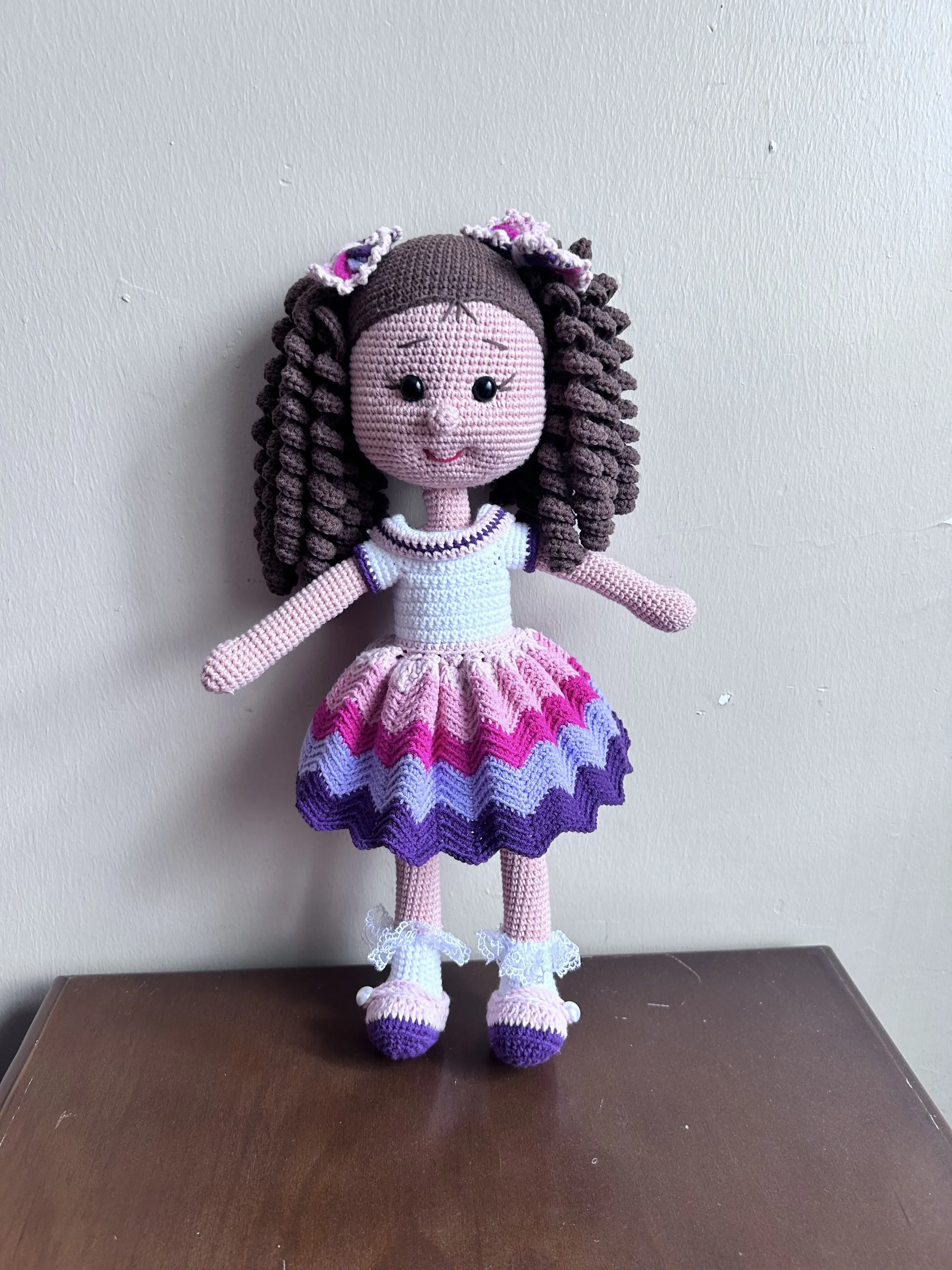 Knitted Carnival Baby Toy - Handmade Amigurumi Doll