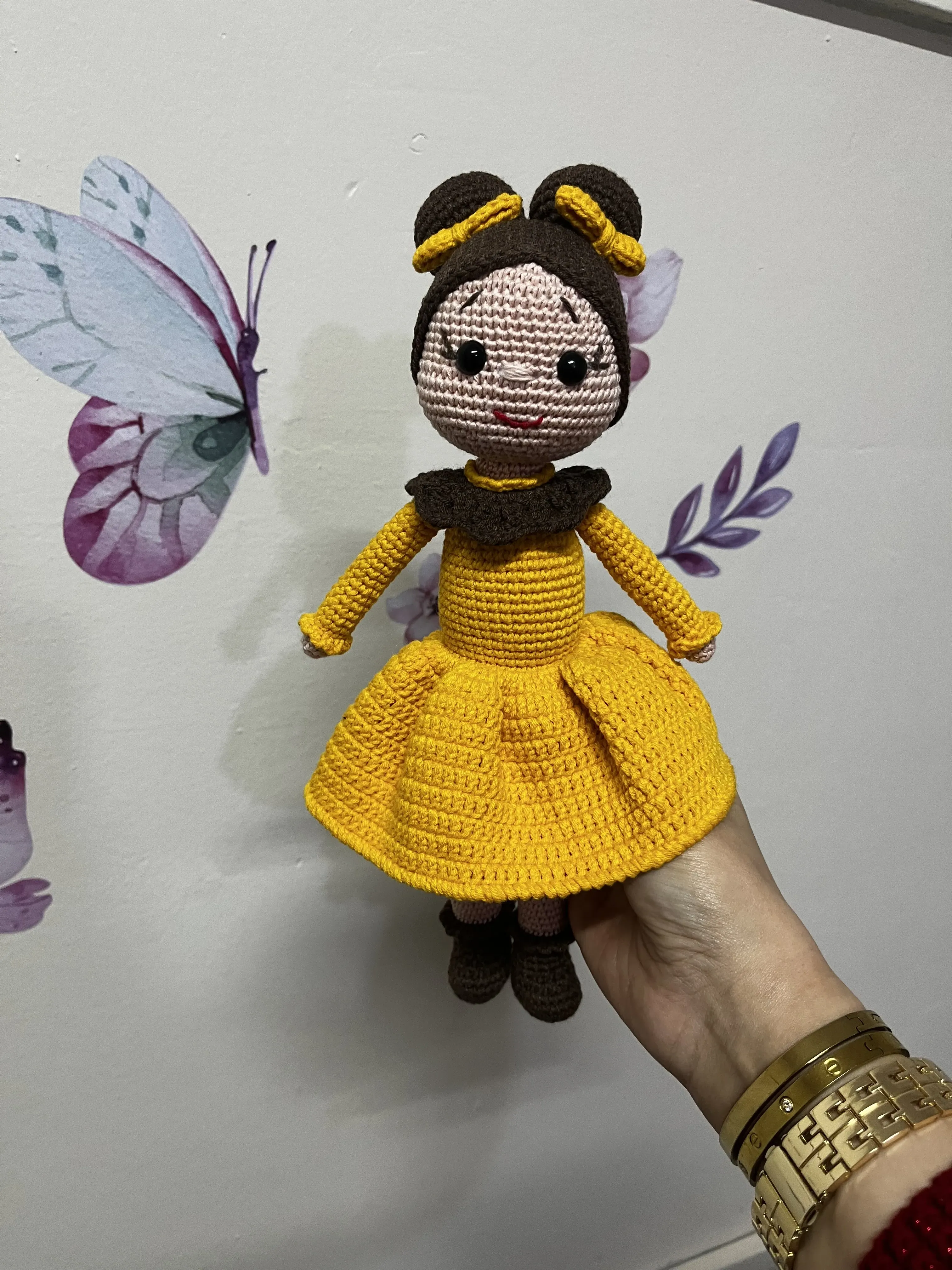 Yellow Hand Knitted Handmade Amigurumi Baby Toy - Sleep Companion