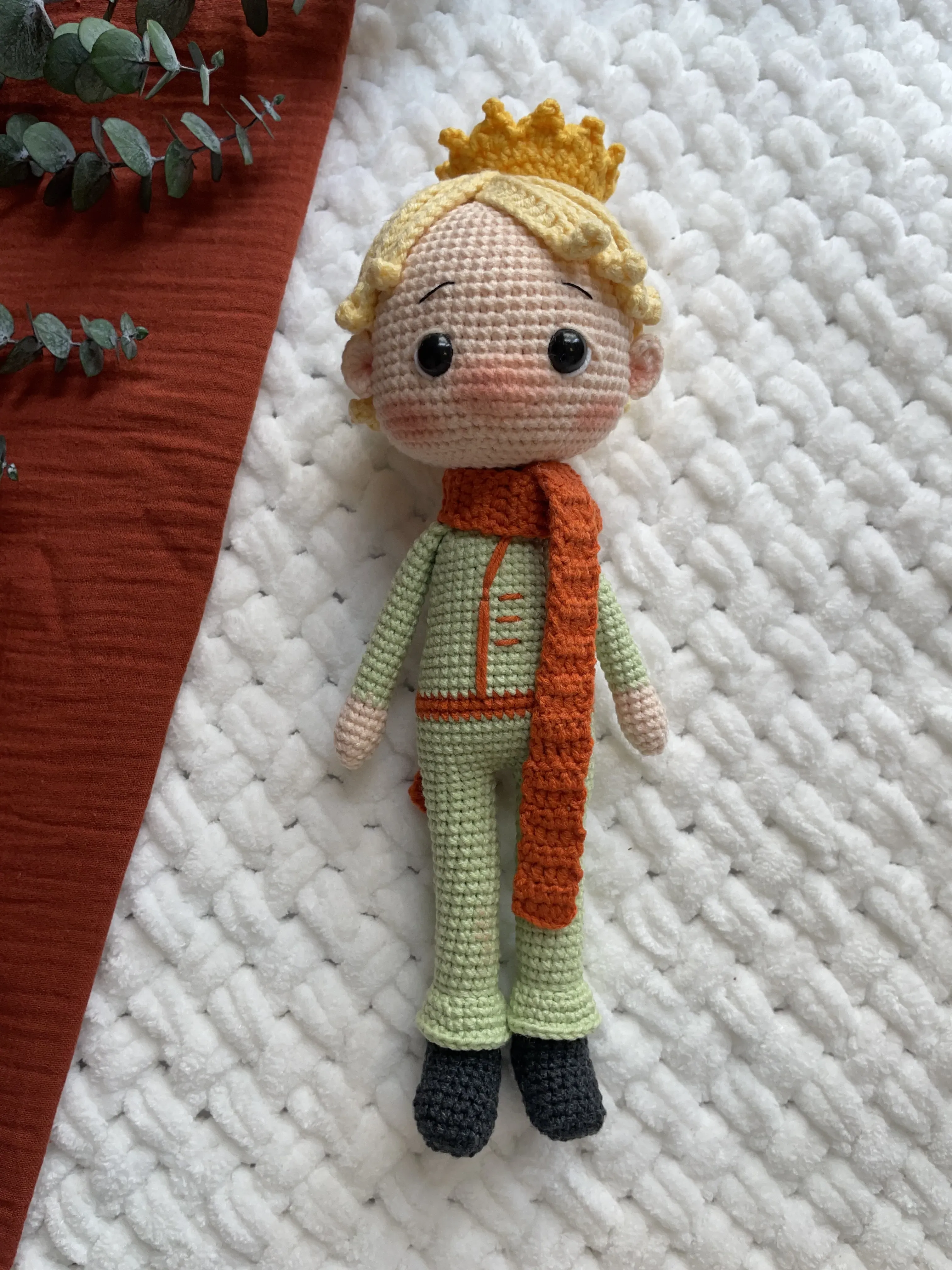 Amigurumi Little Prince Toy - Handmade Crochet Doll Gift