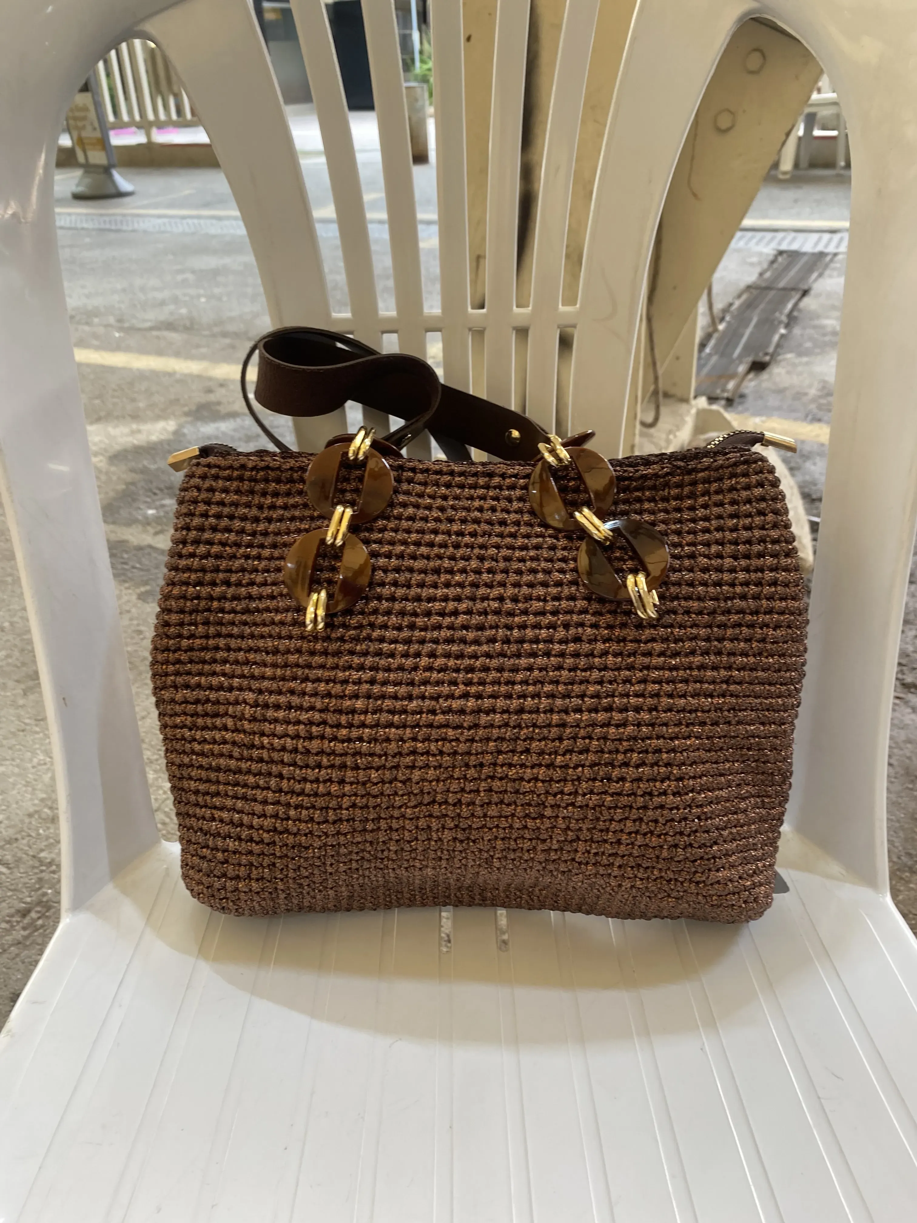 Polyester Makrome İp El Örgüsü Çanta | Dayanıklı Şık Dört Mevsim Omuz Çantas