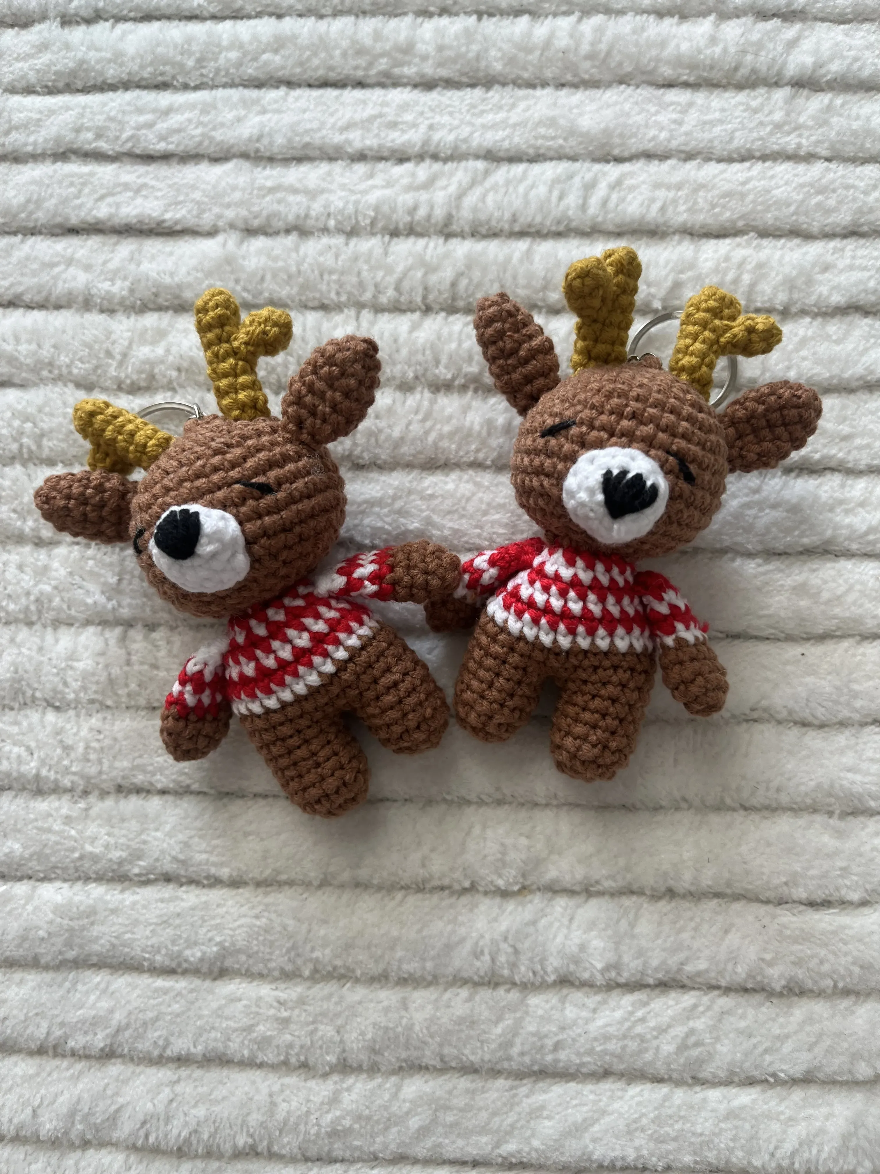 Sevimli Örgü Geyik Anahtarlık Seti - Amigurumi El Yapımı Hediyelik