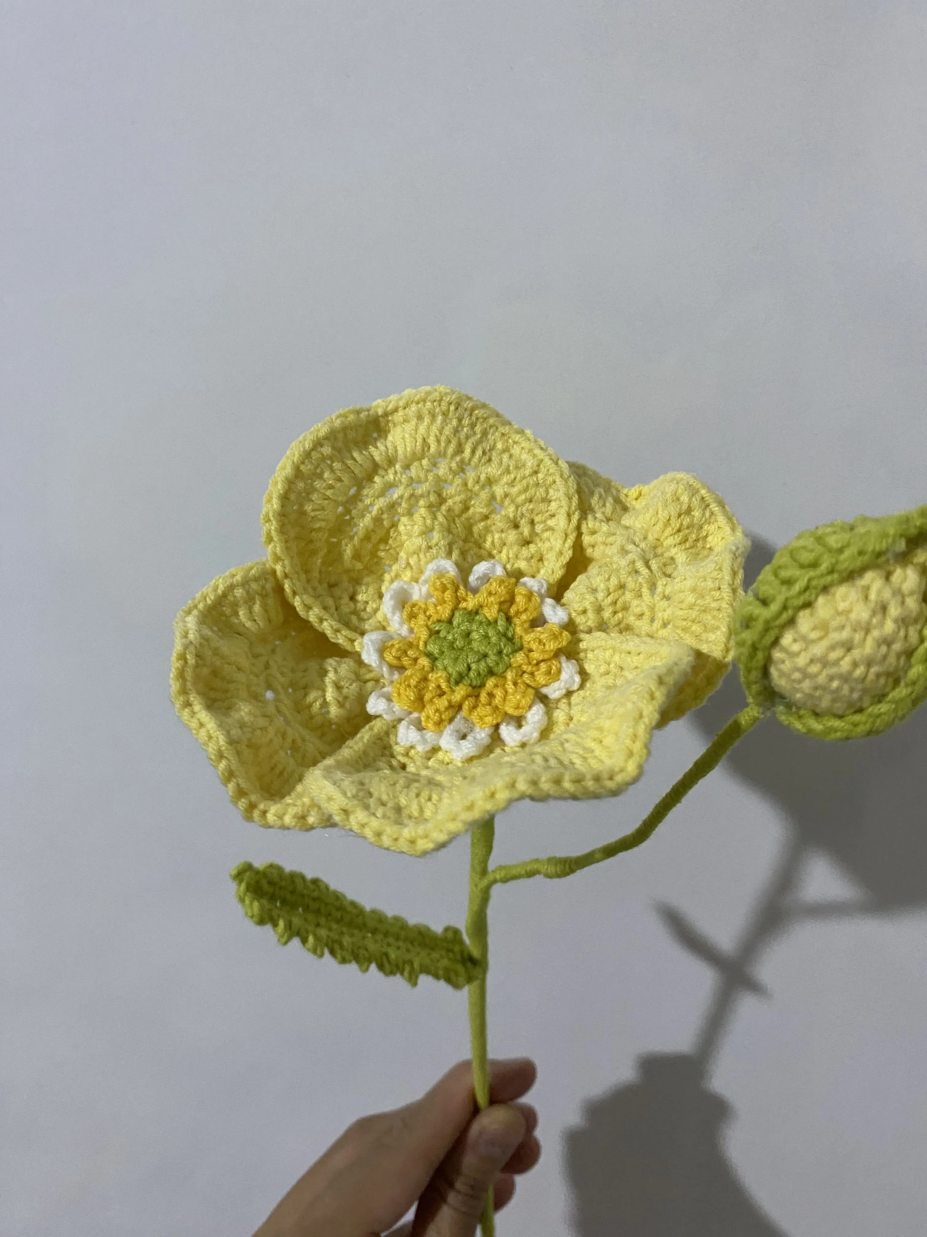Sarı Gelincik Çiçeği - Örgü Dekoratif Çiçek - El Emeği