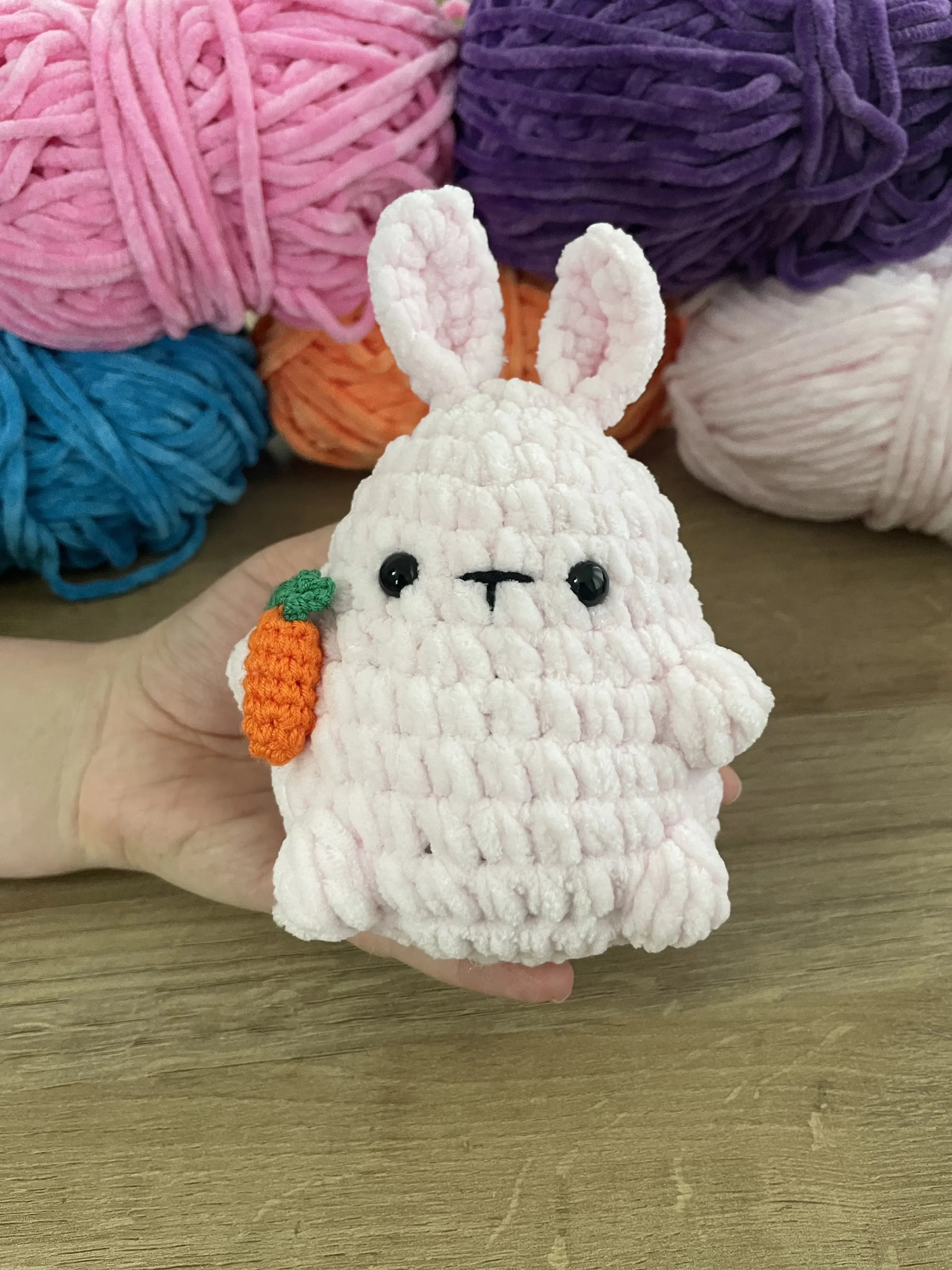 Örgü Tavşan Peluş Oyuncak - Toz Pembe Renkli El Yapımı Sevimli Tasarım